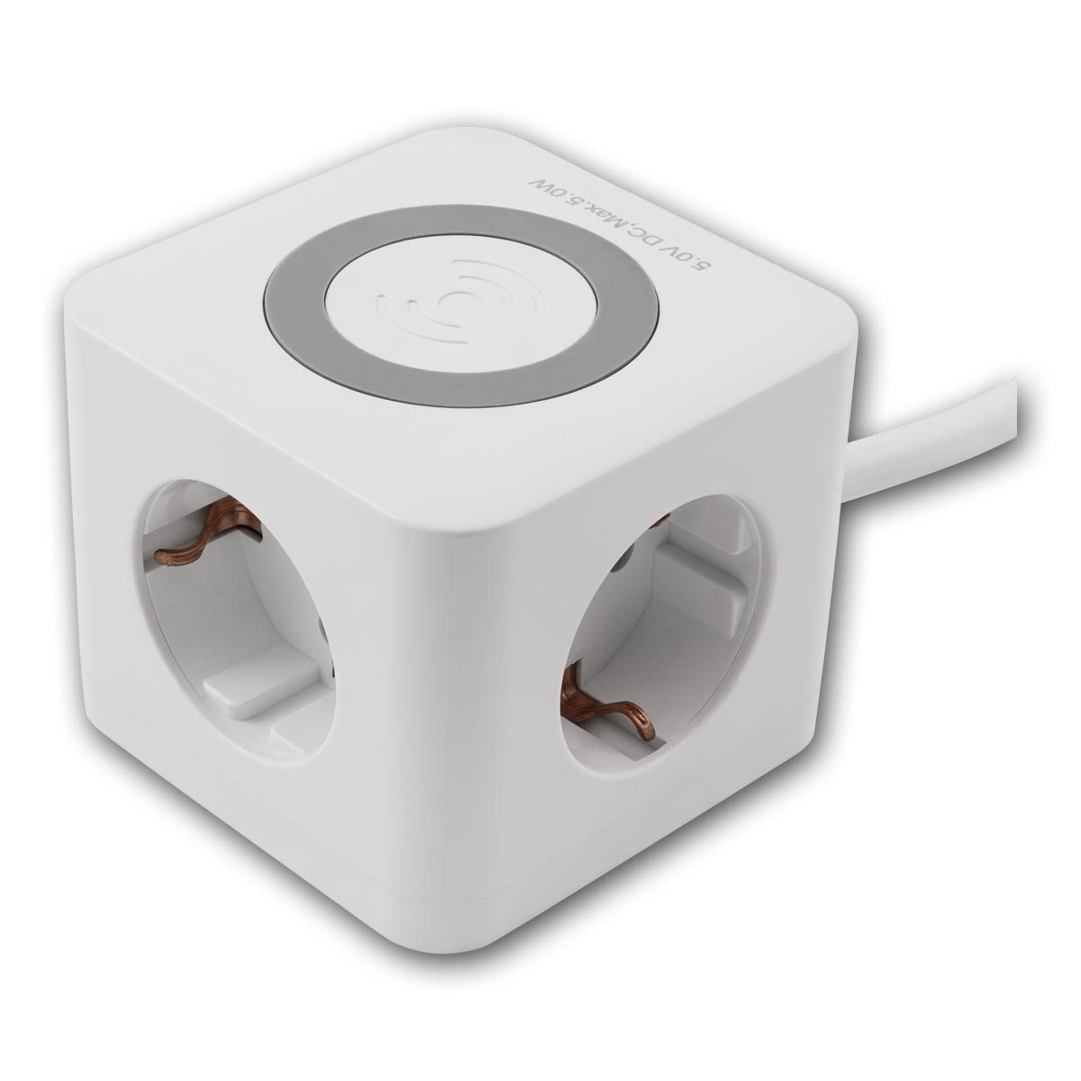 McPower Steckdose Tischsteckdose BW-03 mit QI-Lader & USB-C