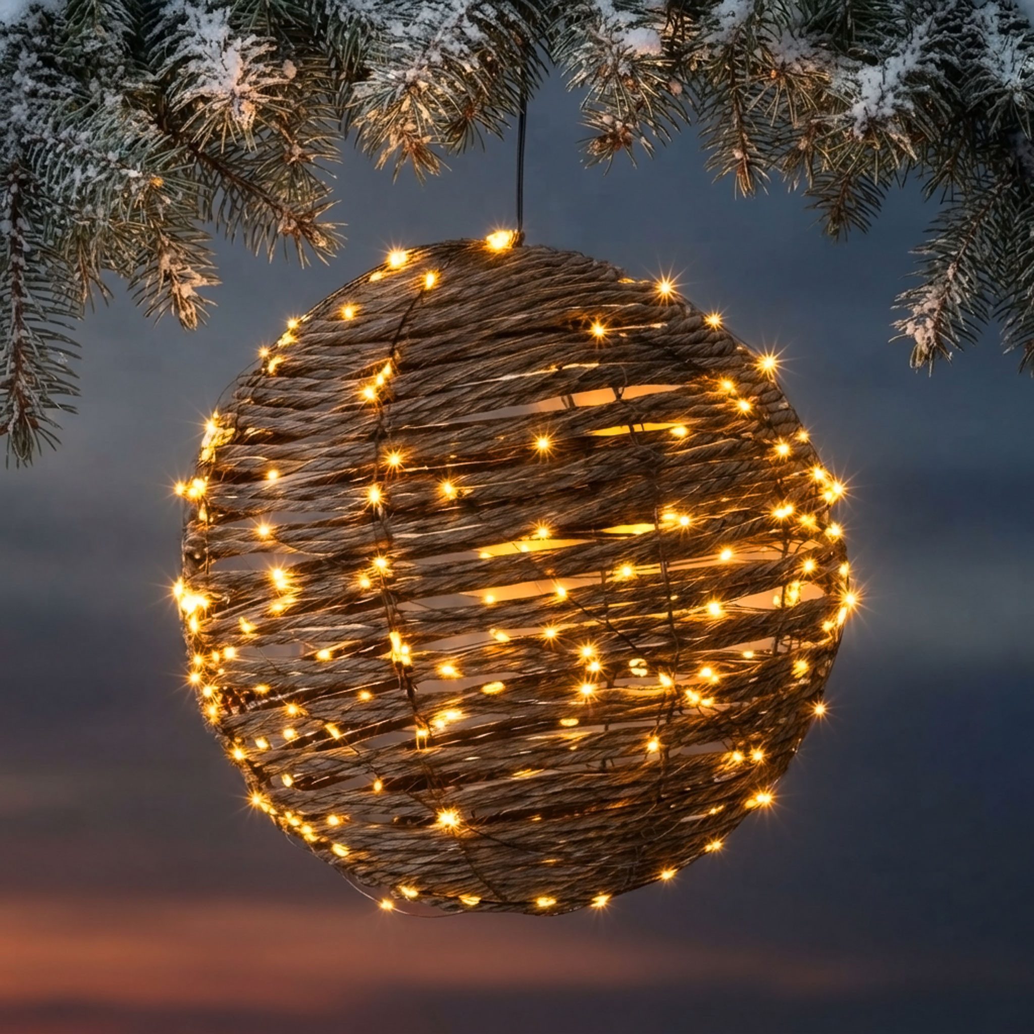 Spetebo LED Dekoobjekt LED Lichtdekoration mit Twinkle Effekt für Außen, Timer-Funktion, LED fest integriert, warm weiß, Türkdeko mit flashing LEDs in extra warm weiß