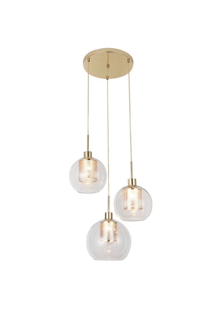 Rabalux Pendelleuchte "Philana" 3-flammig, Metall, gold, günstig online kaufen