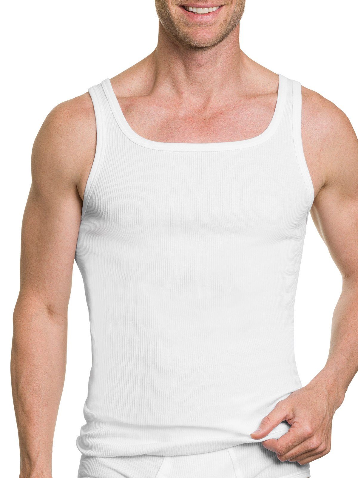 1-St) Markenqualität hohe (Stück, Herren Achselhemd Unterhemd Doppelripp KUMPF