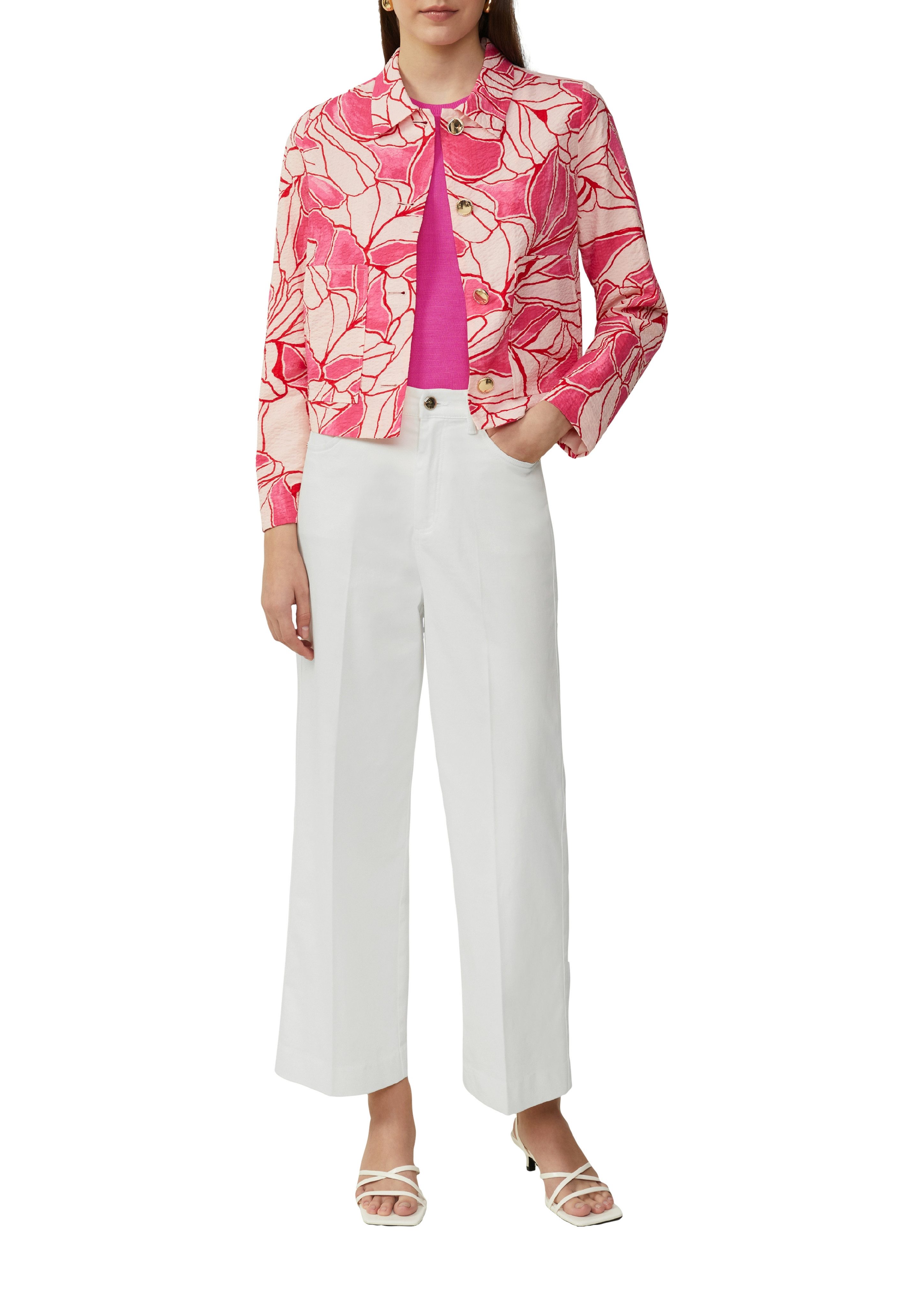 s.Oliver BLACK LABEL 7/8-Jeans mit geradem Bein und Buntfalte günstig online kaufen