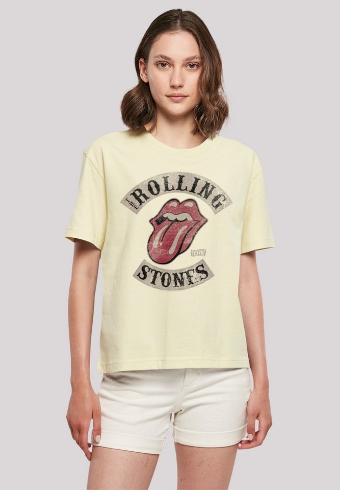 F4NT4STIC T-Shirt The Rolling Stones Tour '78 Vector Print, Gerippter  Rundhalsausschnitt für stylischen Look