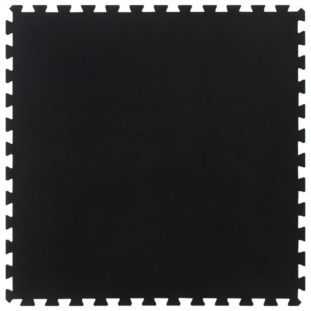 vidaXL Trainingsmatte Gummi-Bodenfliese Schwarz 12 mm 100x100 cm
