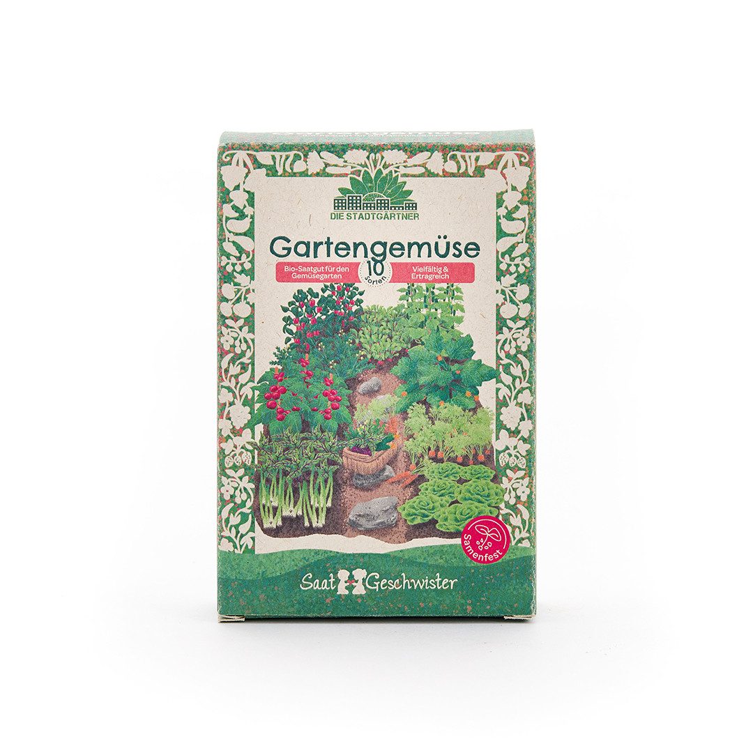 Gemüsesamen Saatgut-Set Gemüsegarten mit 10 BIO-Sorten, Tolles Garten-Geschenk