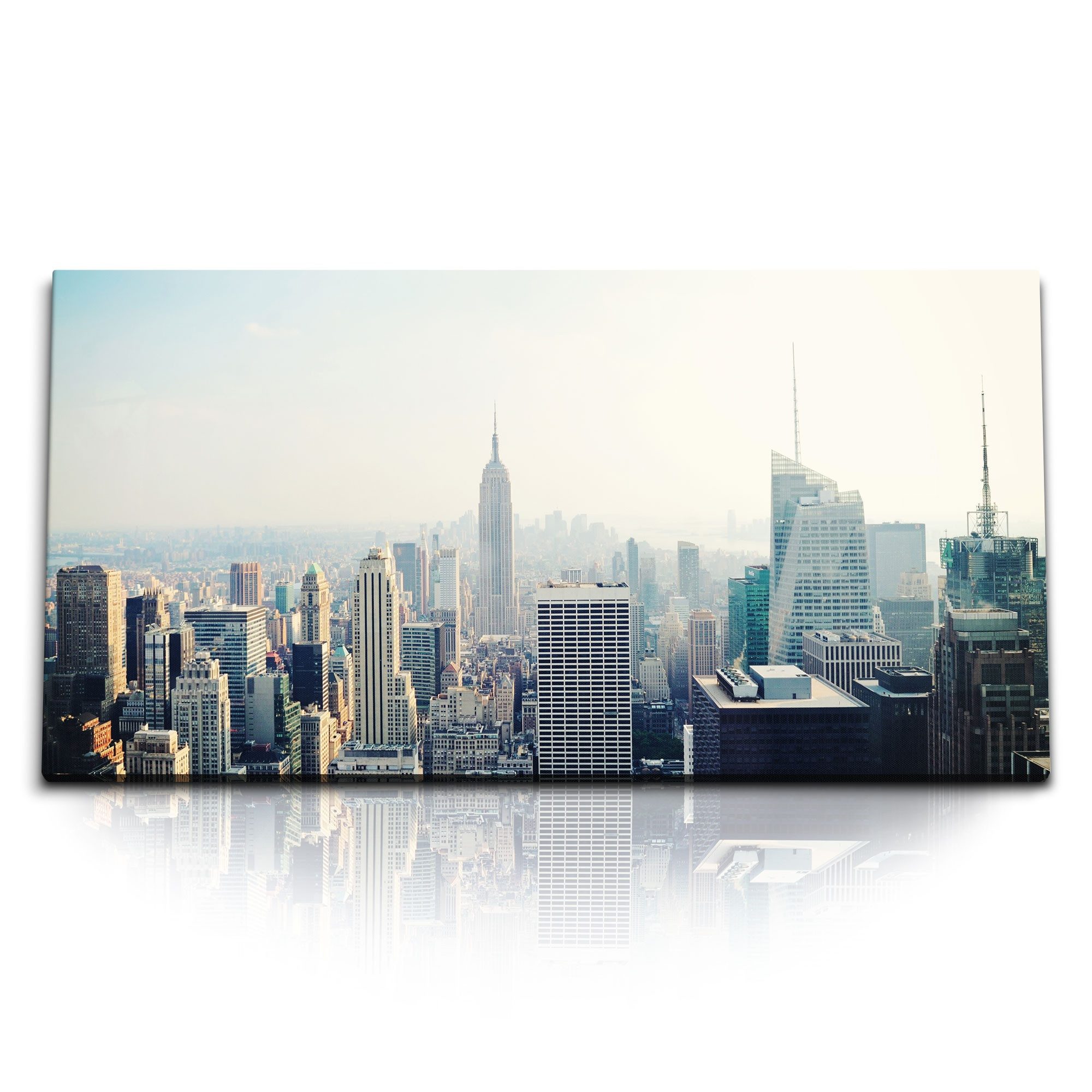 Leinwandbild Kunstdruck Bilder 120x60cm New York Skyline Hochhäuser Wolkenkratzer