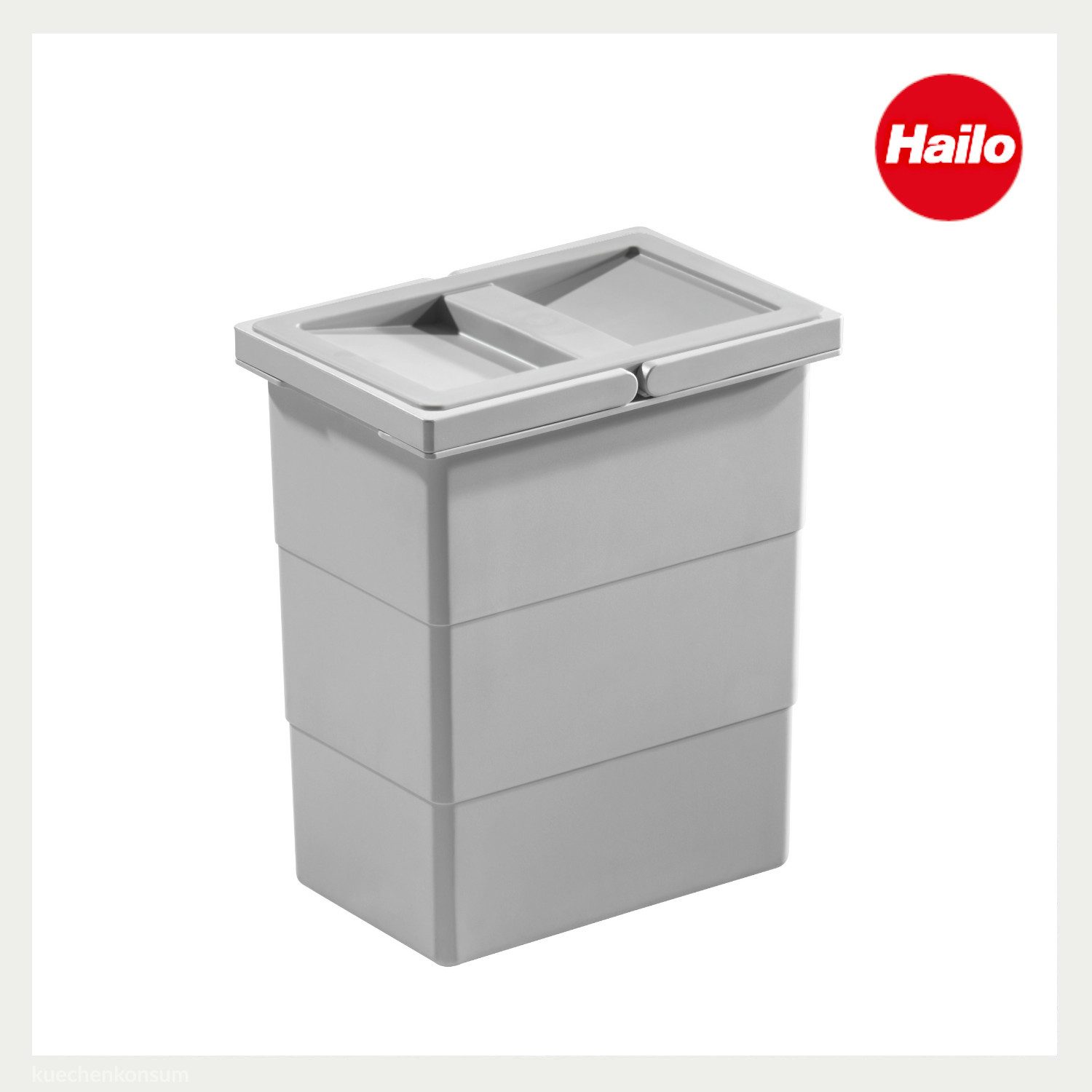 Hailo Einbaumülleimer Hailo Inneneimer 1102439 hellgrau 7 L 226 x 156 x 255 mm mit Deckel