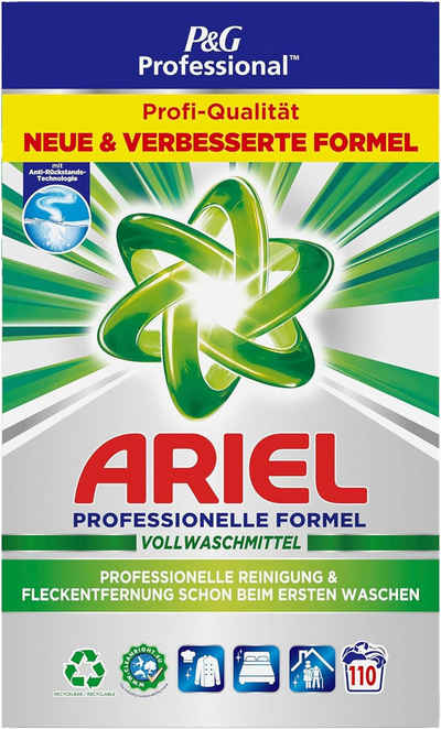 ARIEL Professional Vollwaschmittel Pulver - 6,60 kg – 110 Waschladungen Vollwaschmittel (ultra-konzentrierte Formel, hervorragende Fleckenentfernung)
