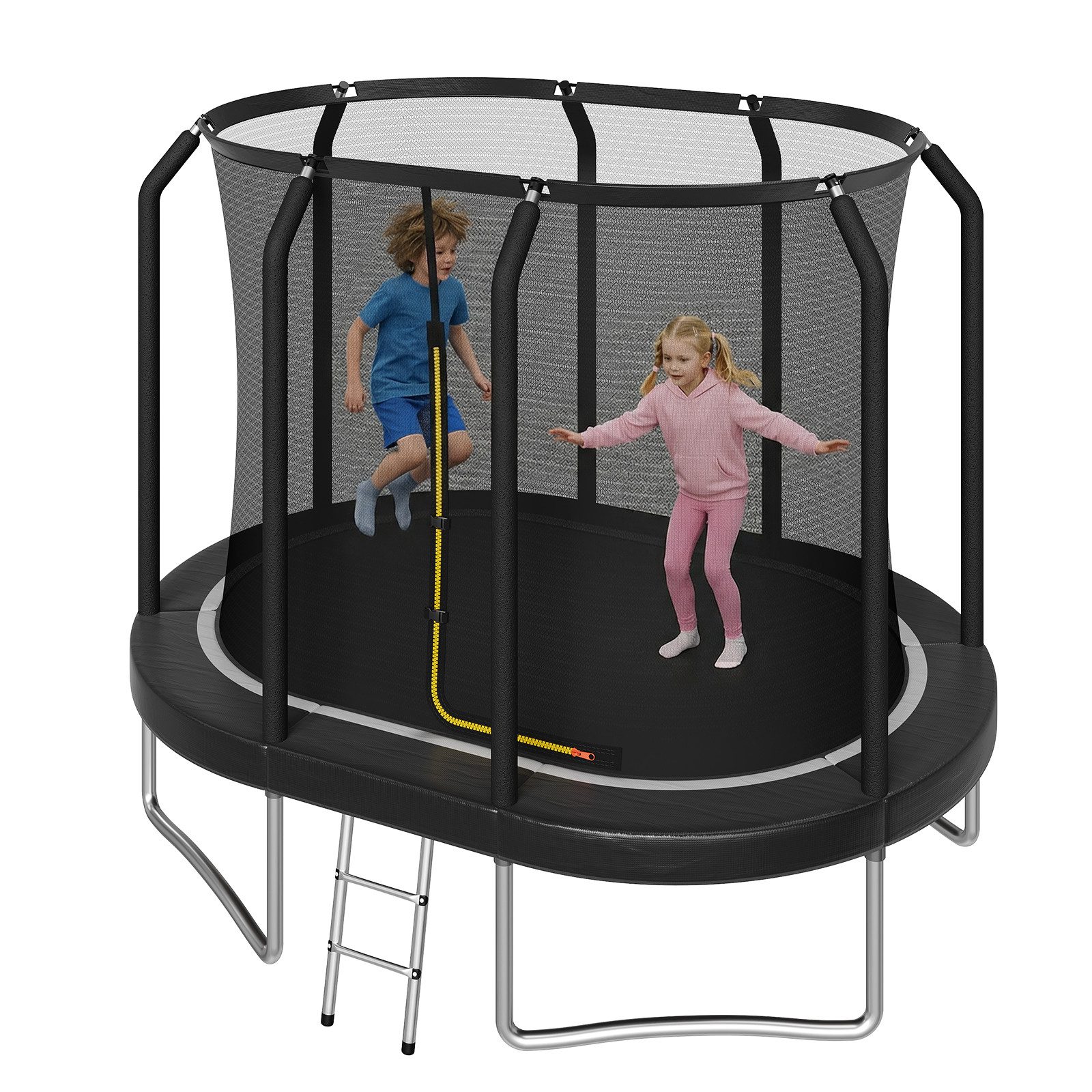 HOMALL Gartentrampolin Gartentrampolin 305 cm x 214 cm / 366 cm x 244 cm, ovales Trampolin, Ø 305 cm, (Outdoor-Trampolin mit Sicherheitsnetz, Leiter und Federn, für Kinder geeignet, Tragkraft 150 kg)