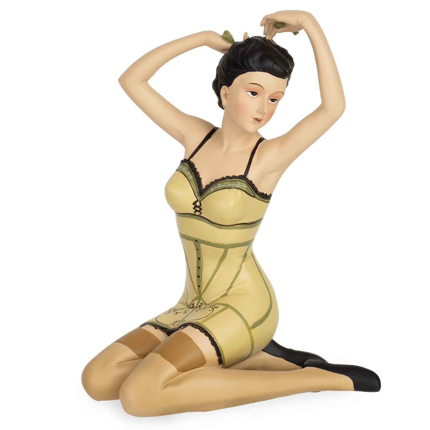 Moritz Dekofigur Dekofigur Frau Retro 14 x 12 x 21 cm Vintage Damenfigur, Polyresin Фигурки Deko Geschenk Geometrische TierFigur Modern Skulptur