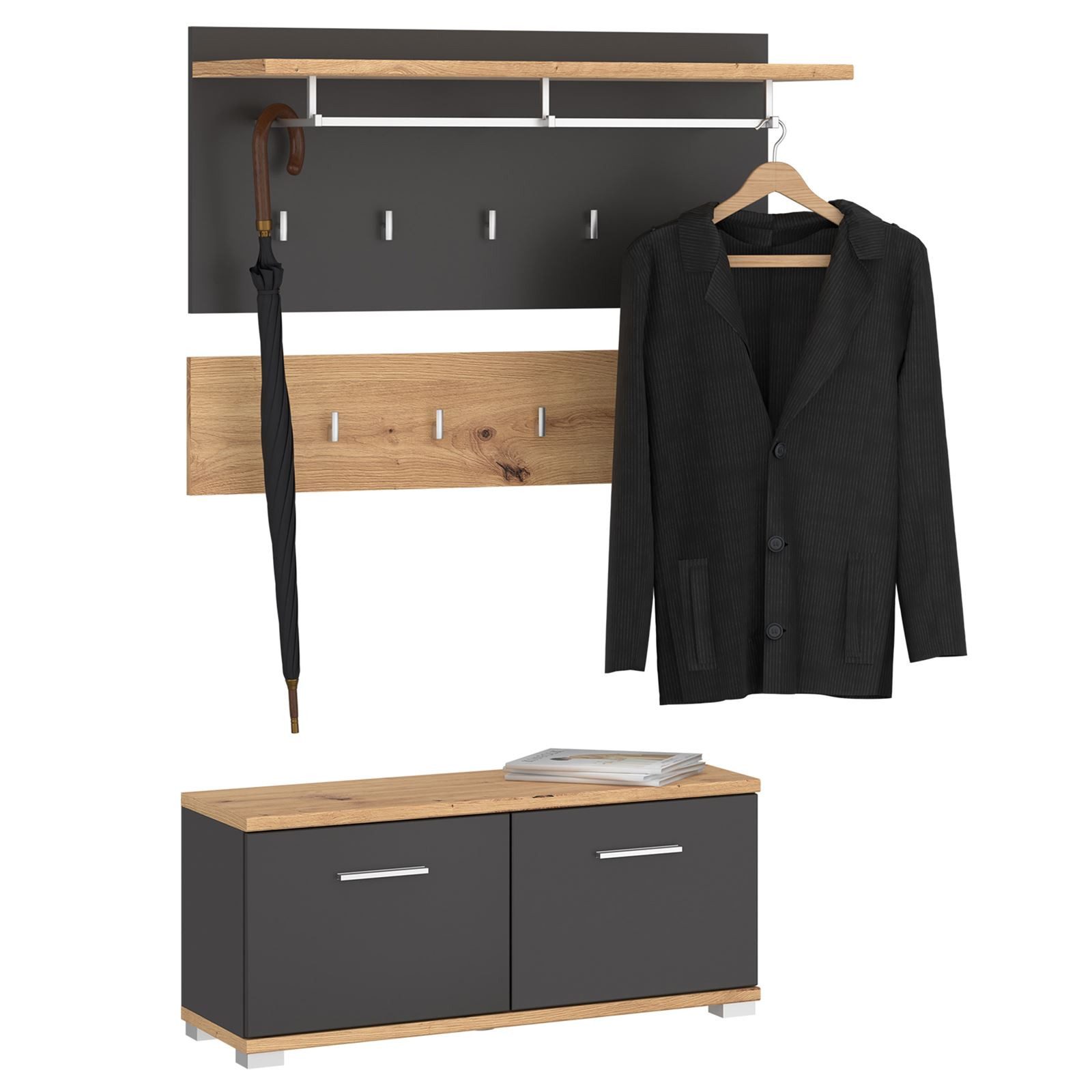 IDIMEX Wandgarderobe BILBAO, Garderobenset Flurgarderobe Sitzbank Kosmos Gr günstig online kaufen