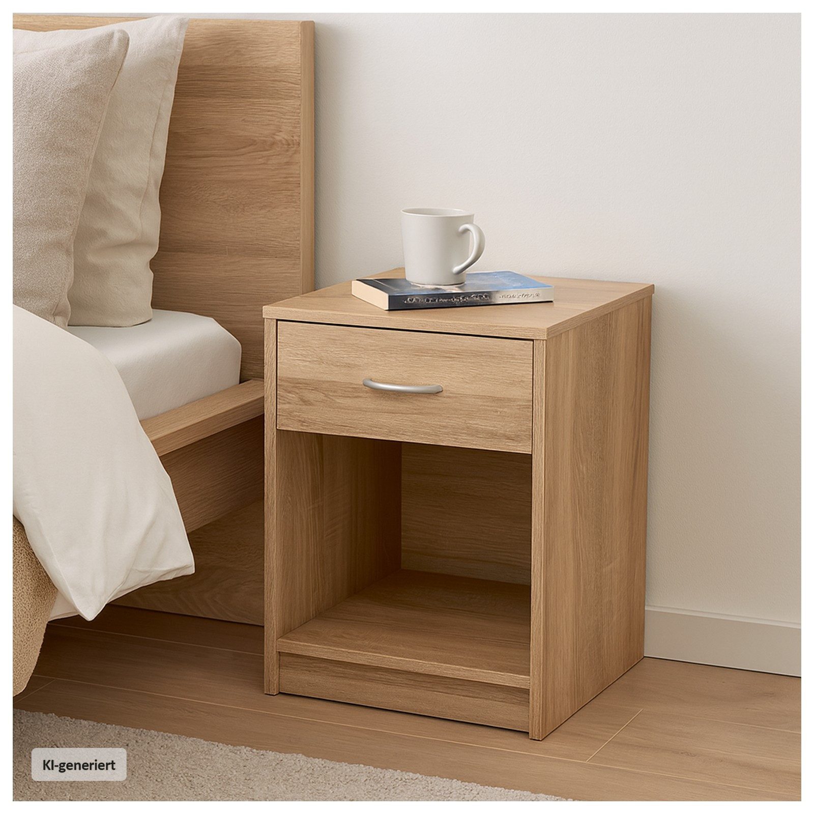 HTI-Living Nachtschrank Nachtschrank mit 1 Schublade Nina Sonoma (Stück, 1-St., 1 Nachtschrank) Nachttisch Nachtkommode Nachtkonsole