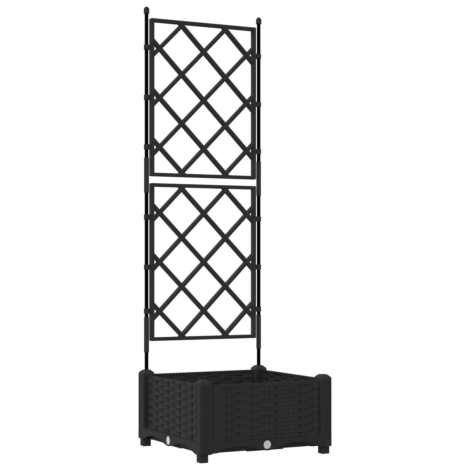 vidaXL Blumentopf Pflanzkasten mit Rankgitter Schwarz günstig online kaufen