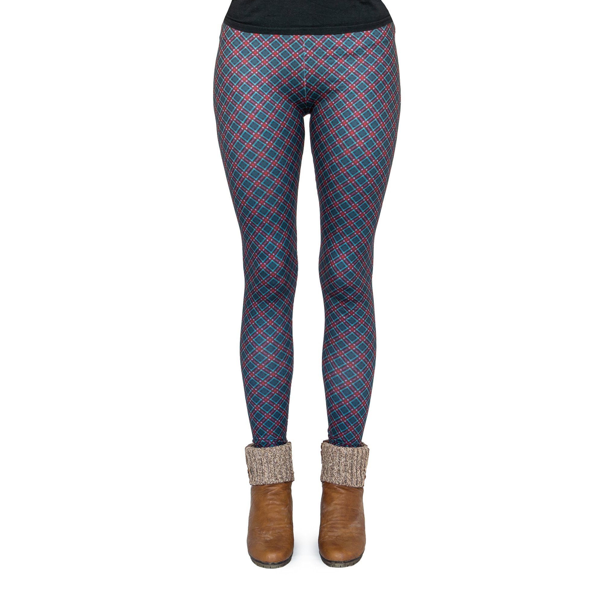 cosey Leggings Business Line Leggings (Einheitsgröße XS-L) Kleinkariert Rot günstig online kaufen