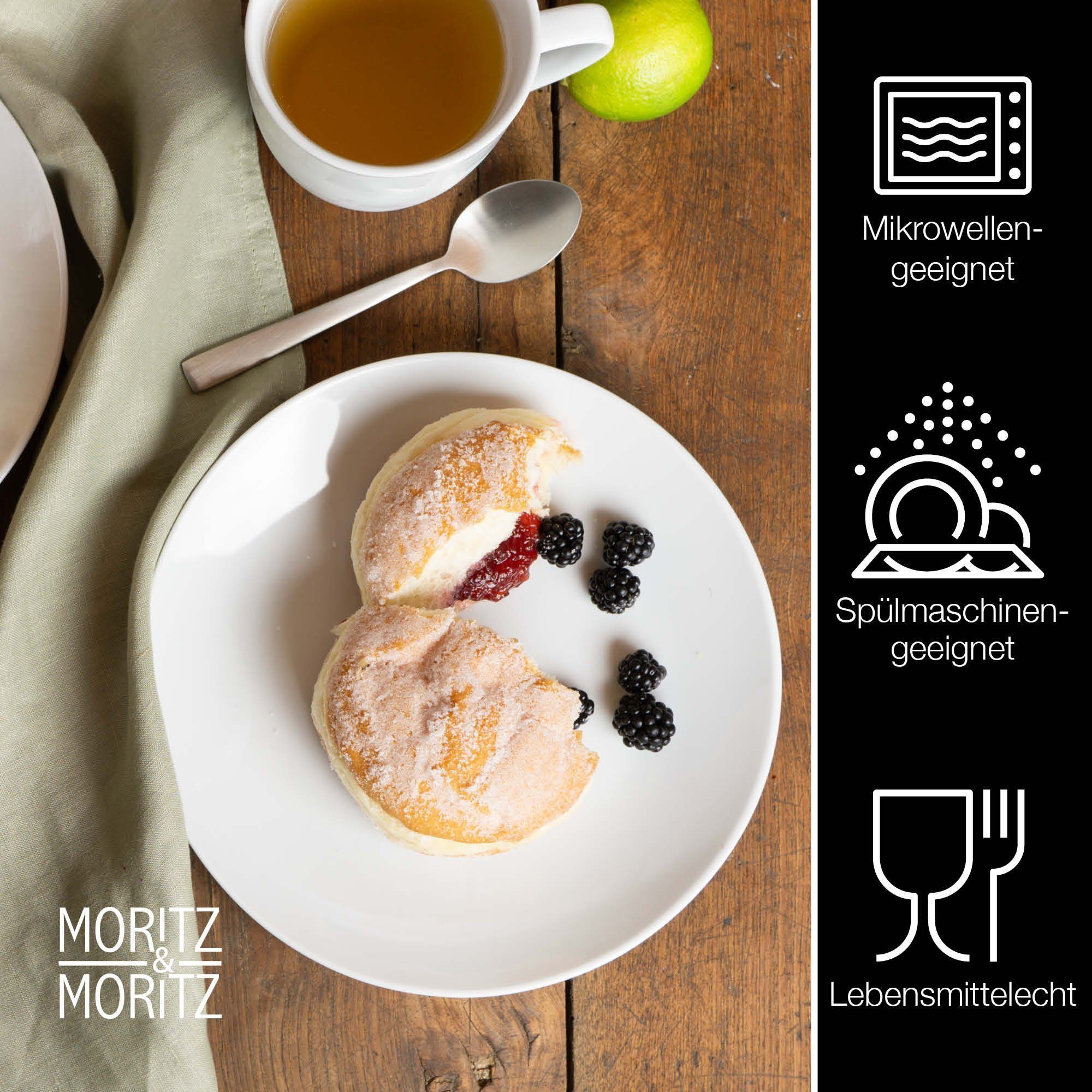 Moritz & Moritz Dessertteller BASIC Dessertteller Set, (6 St), für 6 Personen - spülmaschinen- und mikrowellengeeignet