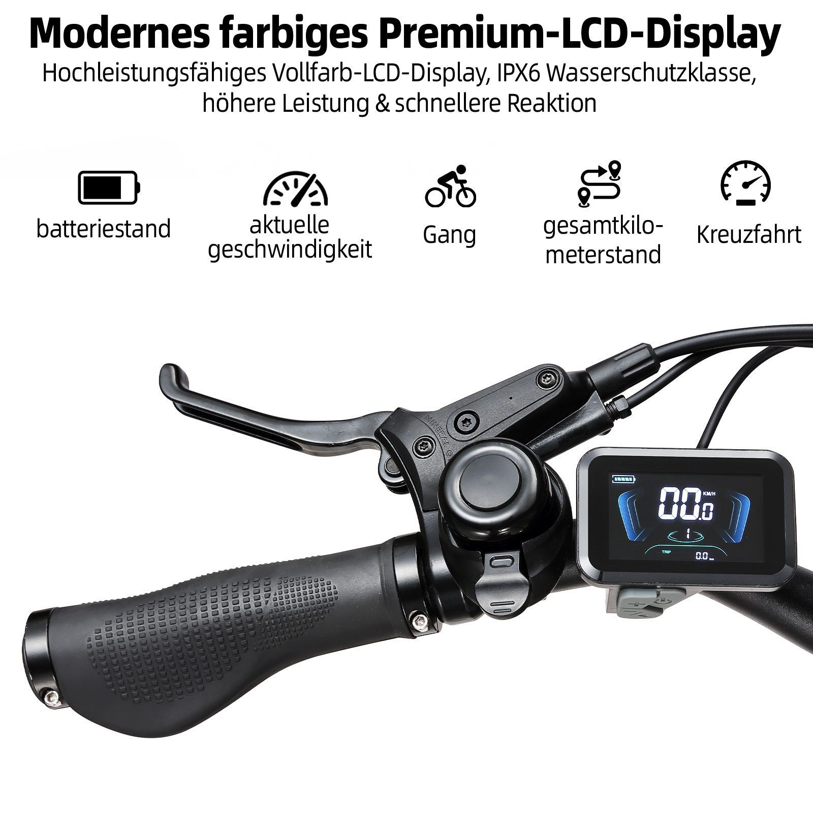 TTGO E-Bike Cityrad 28 Zoll, 70 Nm, Federsattelstütze, C5, für Alltag, Pendeln und Touren, 7 Gang Shimano, Kettenschaltung, Heckmotor, 648 Wh, City Pedelec mit  – Bild 5 von 5