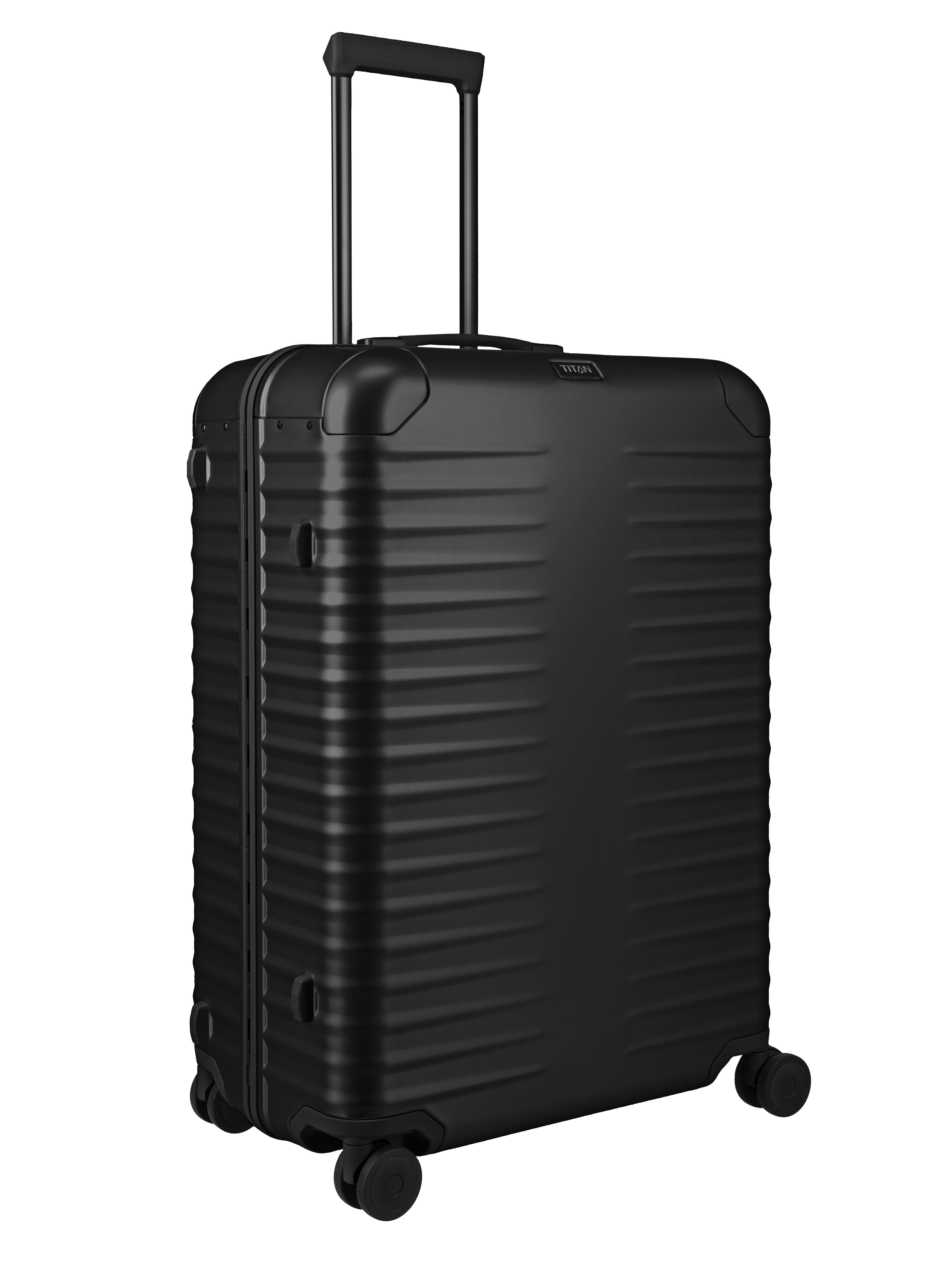 TITAN - Made in Germany Trolley ETERNITY L Aluminium Reisekoffer Made in Germany, 4 Rollen, 100 % Aluminium, Smart Frame und Echtledergriffe