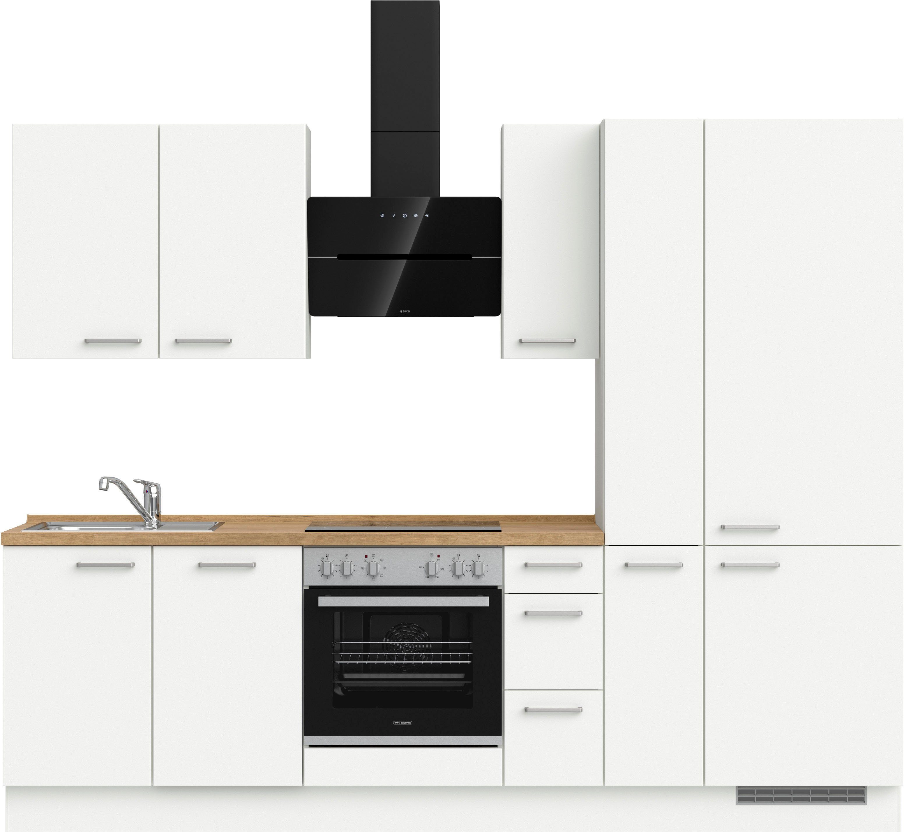 nobilia® elements Küchenzeile "elements premium", vormontiert, Ausrichtung wählbar, Breite 270 cm, mit E-Geräten