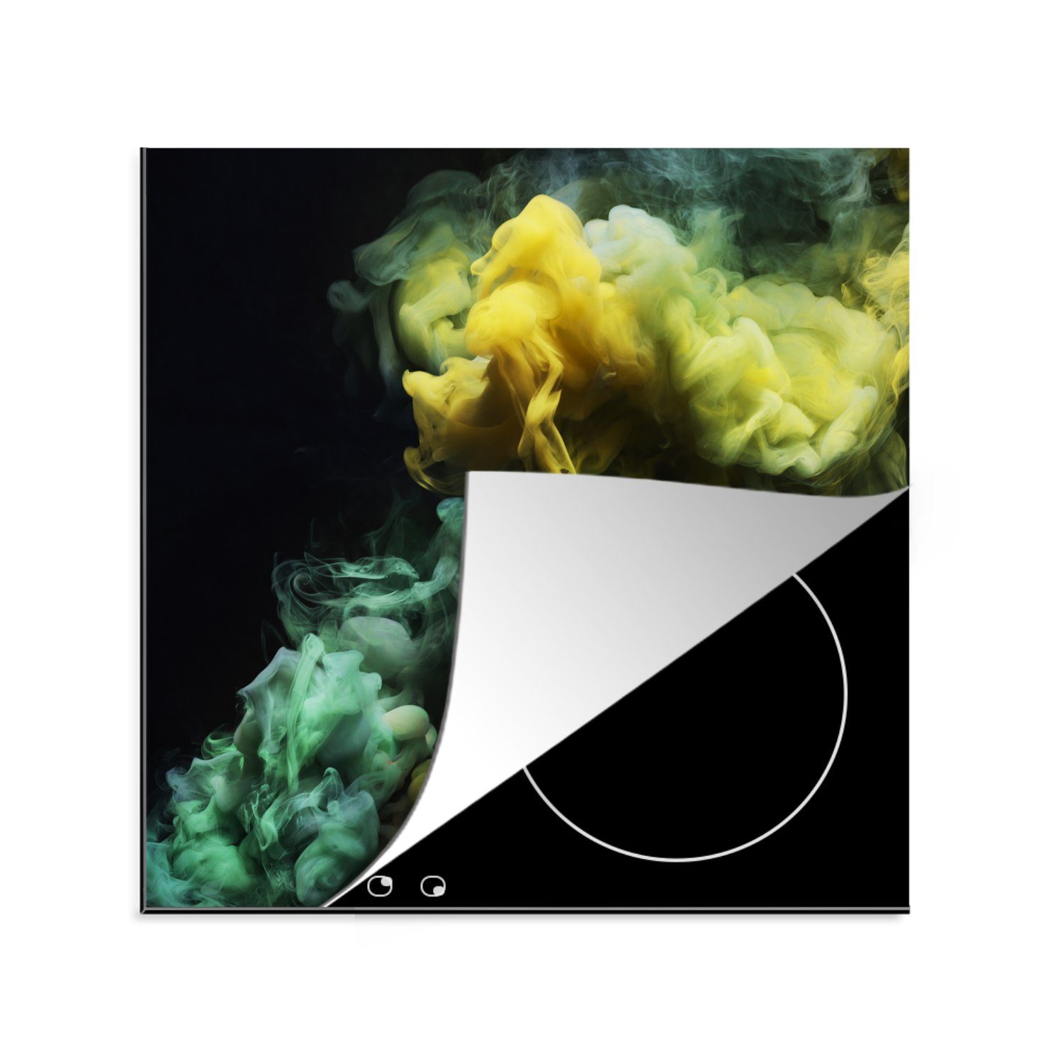 MuchoWow Herdblende-/Abdeckplatte Rauchexplosion in verschiedenen Farben, Vinyl, (1 tlg), 78x78 cm, Ceranfeldabdeckung, Arbeitsplatte für küche