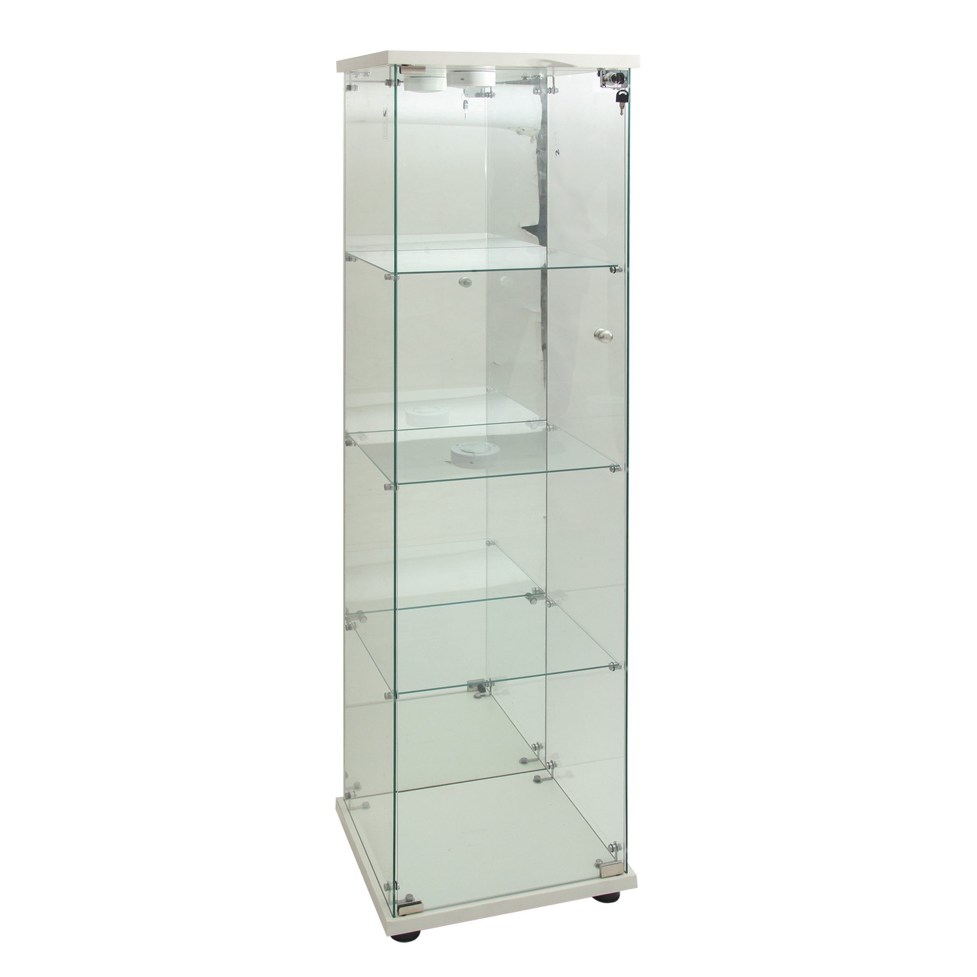 Furnishings Home Glasvitrine Vitrine Doppeltür Hoch Eckvitrine, Mit Sicherheitsschloss (Größe:42 x 36 x 164 cm, 1 tlg) Standvitrine, Mit LED-Beleuchtung, perfek – Bild 2 von 5