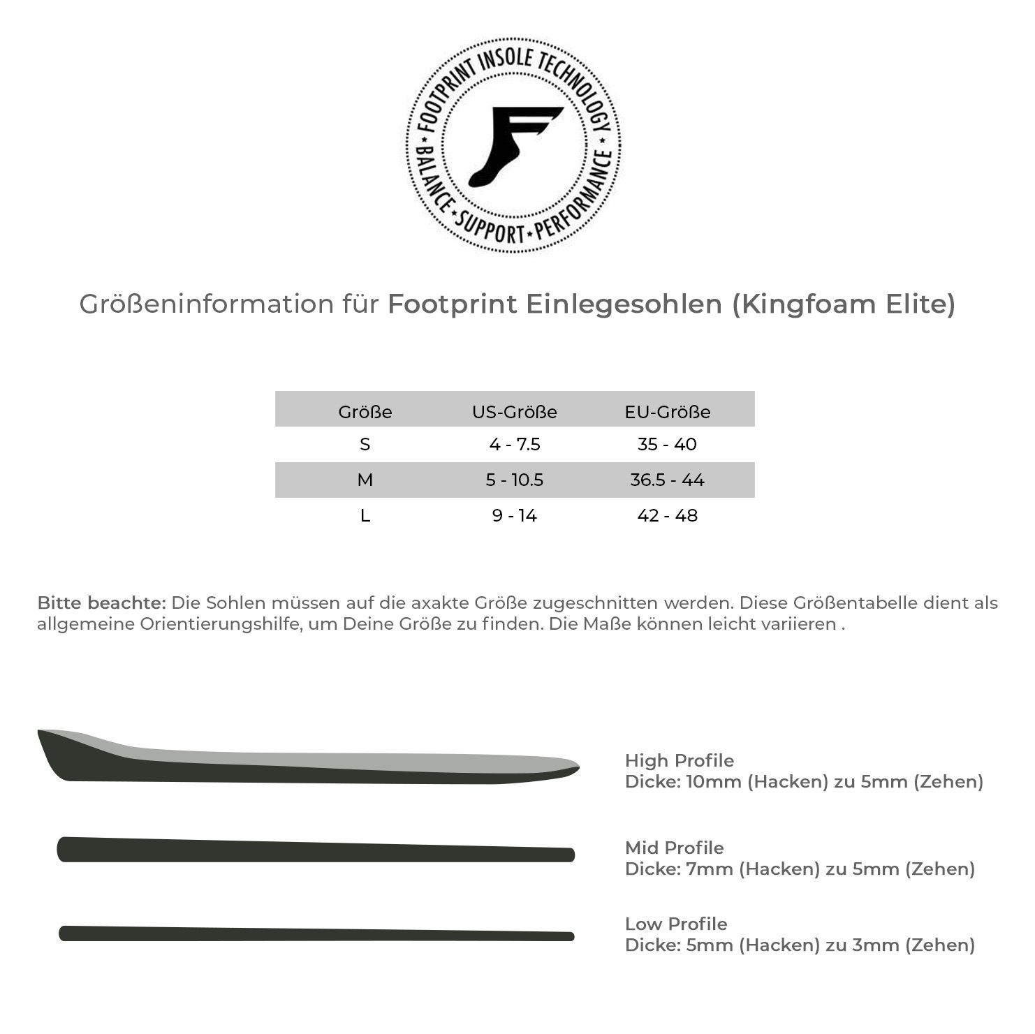 Paar) Gelenkdämpfer Footprint und (High) Insole (1 Classic Elite - Kingfoam Fuß-