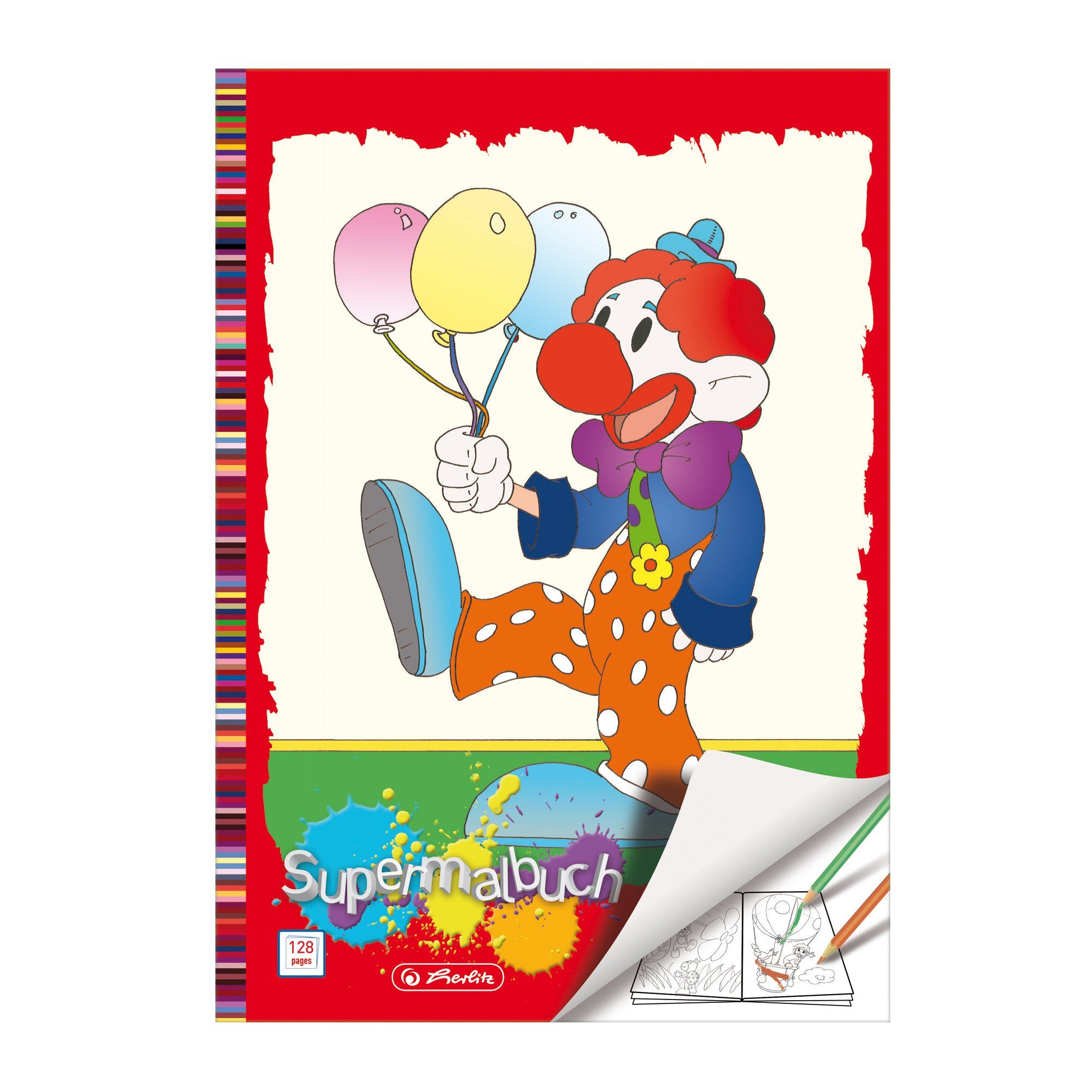 Herlitz Malvorlage Herlitz Super-Malbuch / 128 Seiten / "Clown"