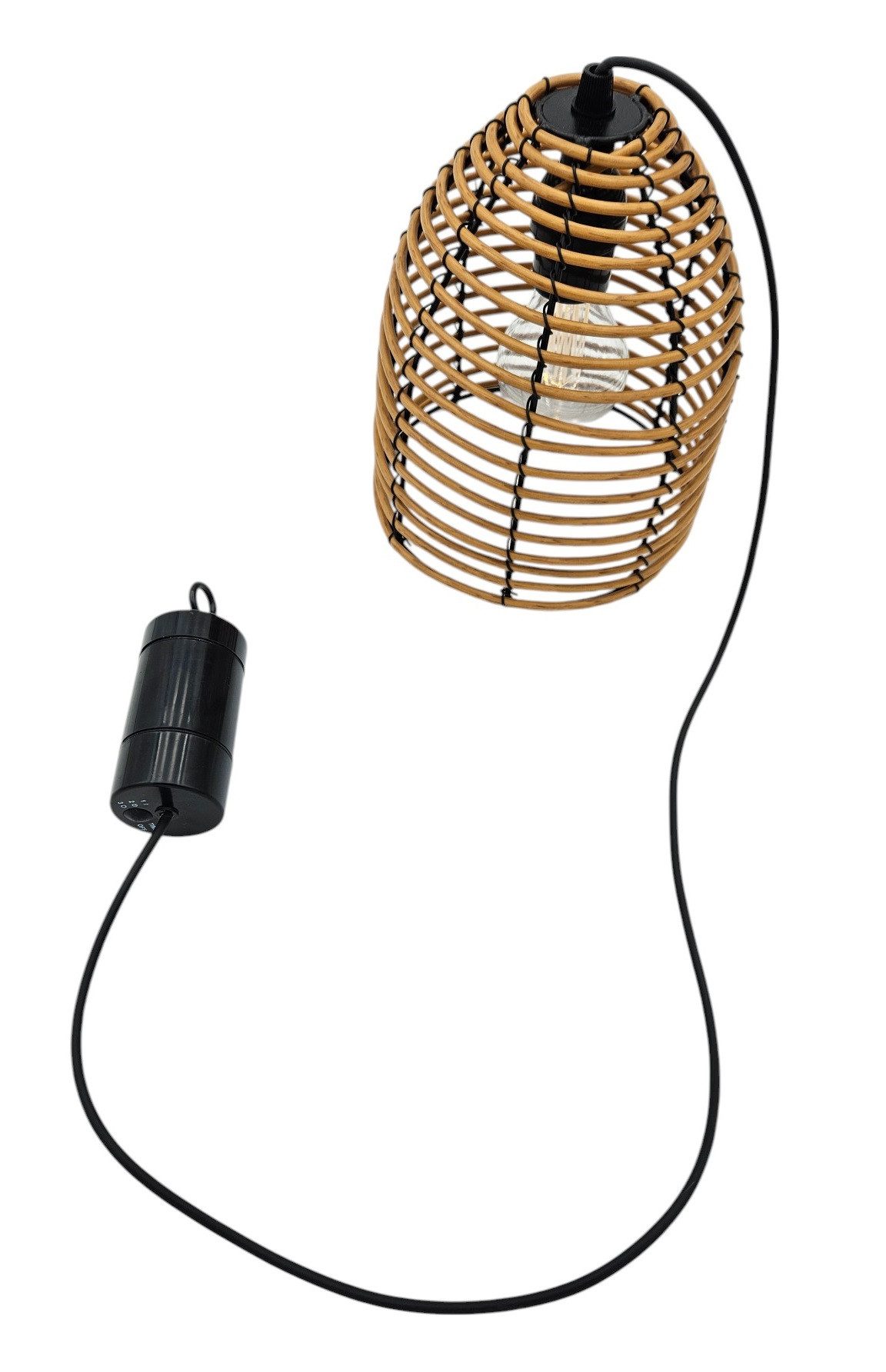 Meinposten Hängeleuchte LED Rattan Optik Außen Innenbereich 18x16 cm Gartenbeleuchtung, LED fest integriert, warmweiß