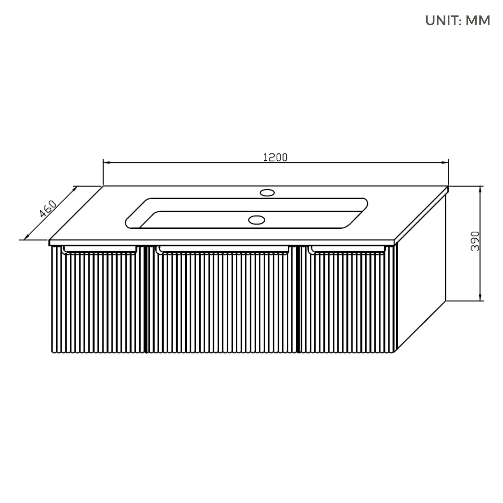 BRIDGE BENO Badmöbel-Set 120 cm Wand-Waschtisch mit Mineralguss-Waschbecken günstig online kaufen