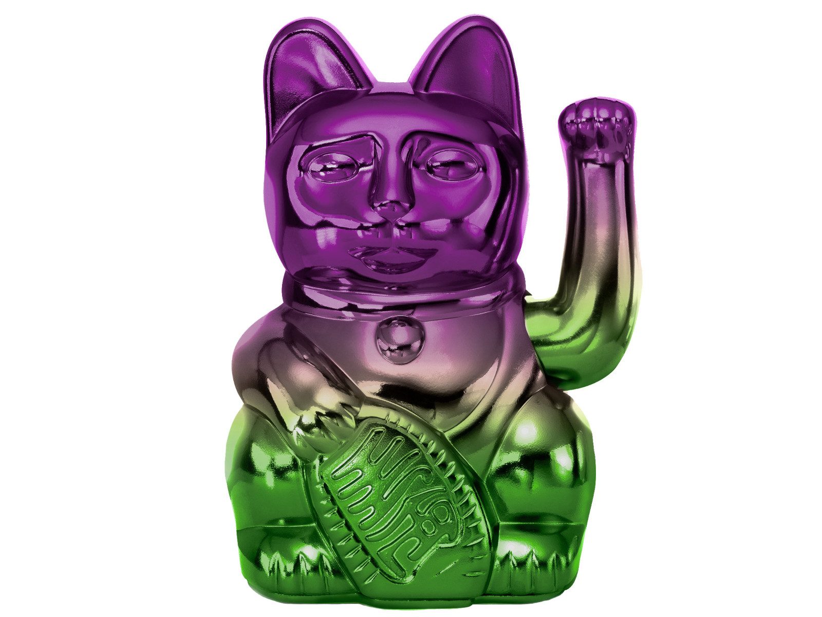 Donkey Products Dekofigur Lucky Cat Player Four Winkekatze shiny purple/green 15cm