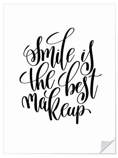 Posterlounge Wandfolie Typobox, Smile is the Best Makeup, Badezimmer