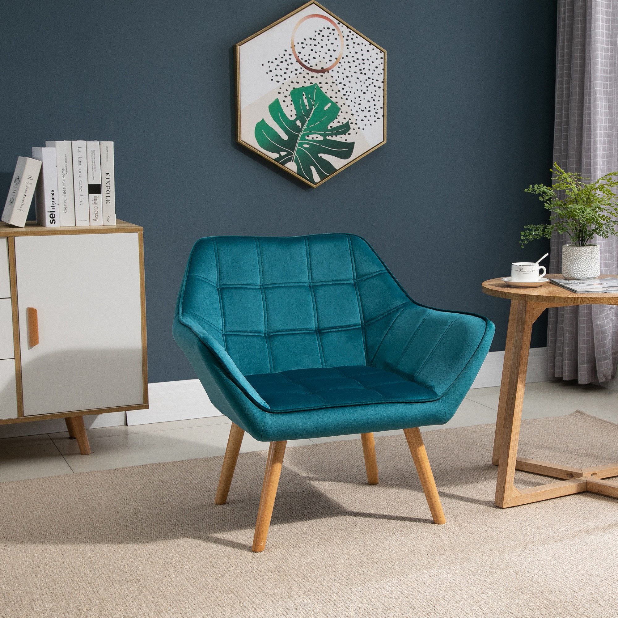 HOMCOM Relaxsessel Relaxstuhl Sessel in Samtoptik günstig online kaufen