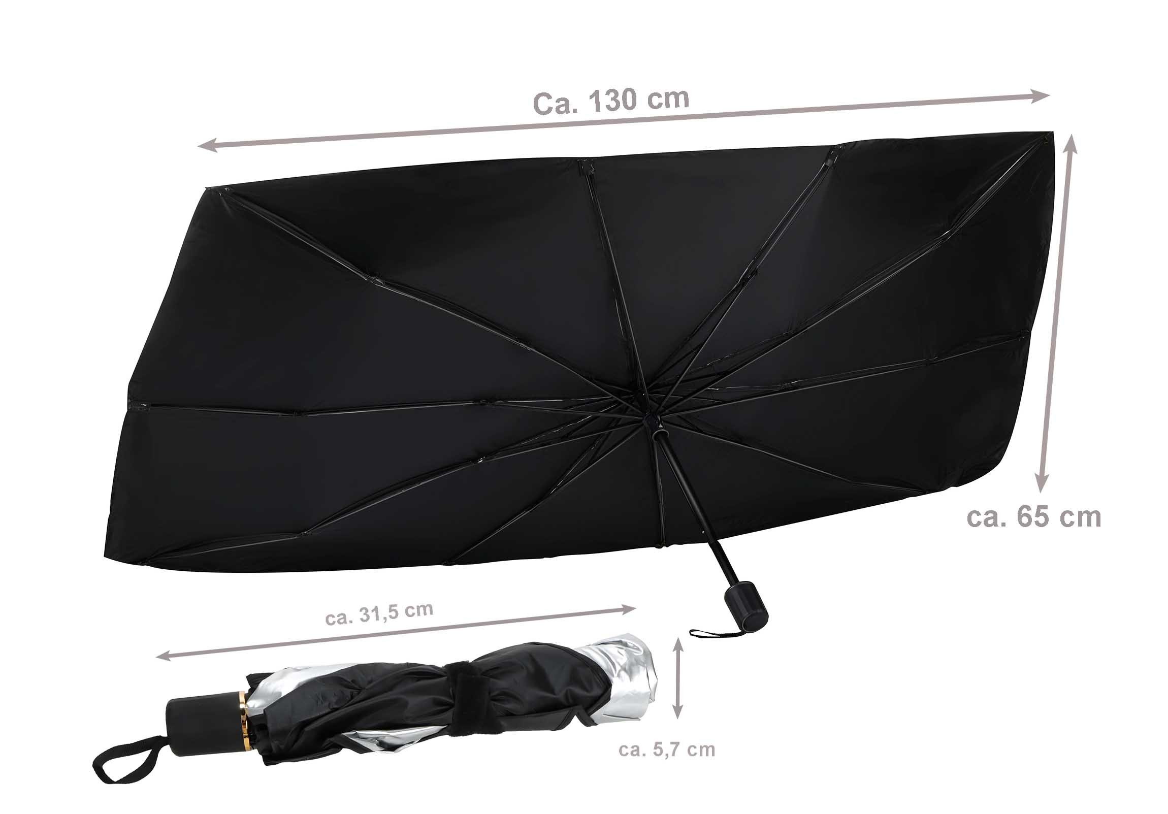 Dunlop Autosonnenschutz für die Windschutzscheibe, 130 x 65 cm, (Sonnenstrahlen reflektierend, 1-St., Sonnenschirm für Frontscheibe), Auto Sonnenschutz für die Windschutzscheibe
