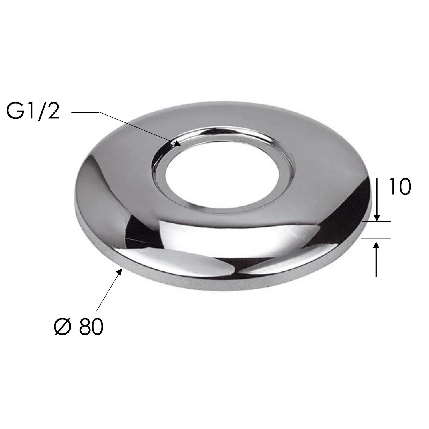 Sapho Rosette XL Rosette G1/2", 80mm, Chrom, Sapho-RS8020