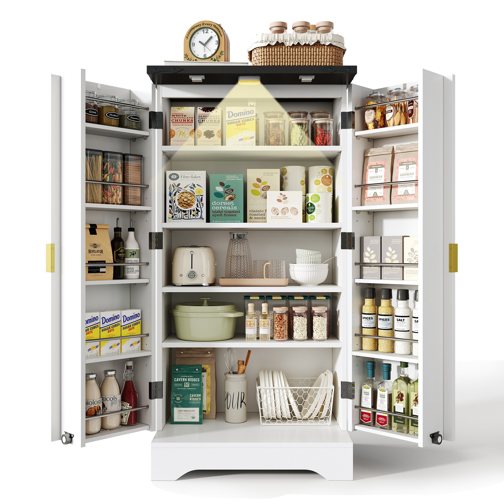 MODFU Sideboard Moderner Buffetschrank,mit Türen (Küchenschrank mit LED-Sen günstig online kaufen