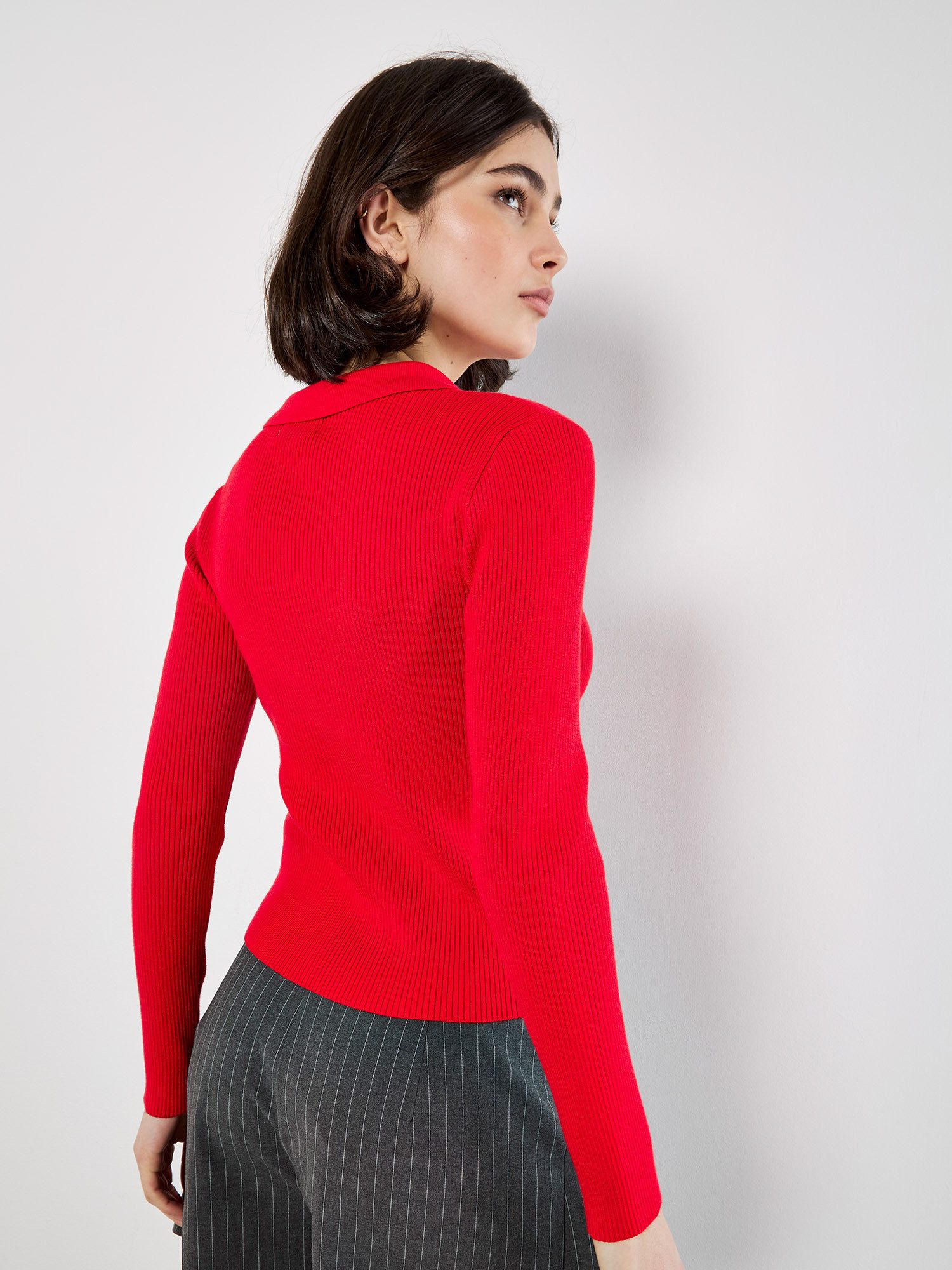 Apricot Cardigan Strickjacke aus Rippstrick