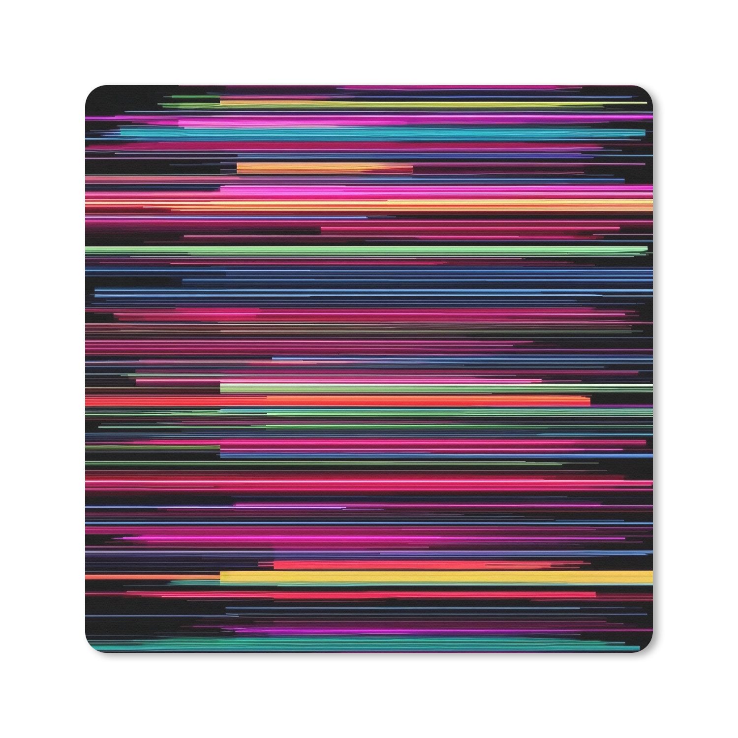MuchoWow Mauspad Spiele - Abstrakt - Linien - Horizontal - Farbenfroh (1-St), Mousepad, Schreibtisch Zubehör, Deko, 20x20 cm