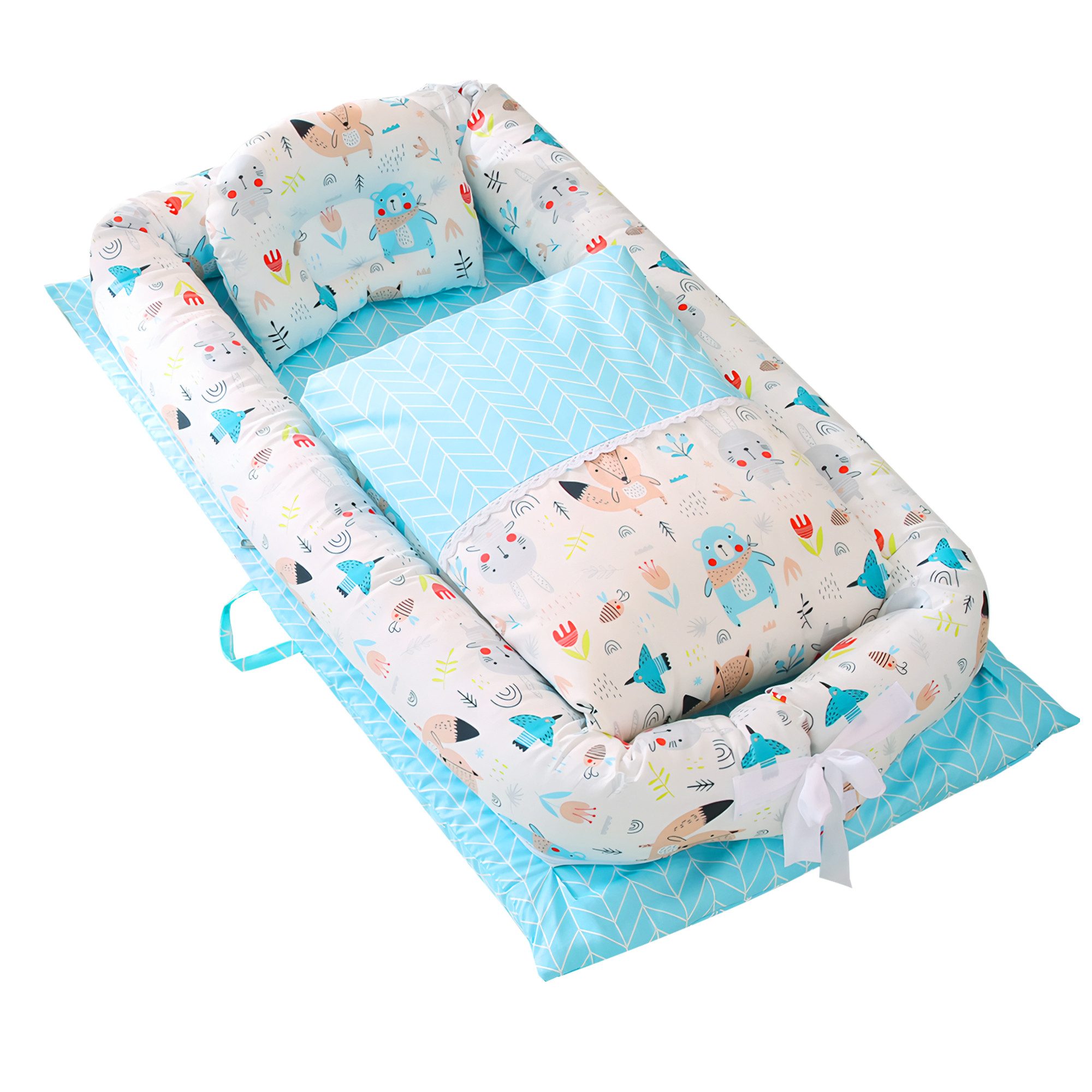 SEHAUSEU Kuschelnest Bettnestchen Babylounge Babykokon mit Decke und Kissen günstig online kaufen