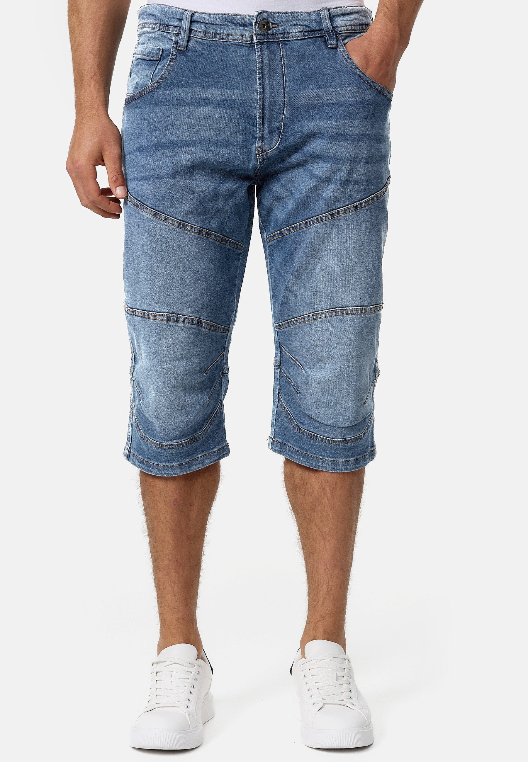 Indicode 3/4-Jeans Herren Fortune Herrenshorts Jeansshorts Shorts 3/4 Jeansshorts mit 5 Taschen