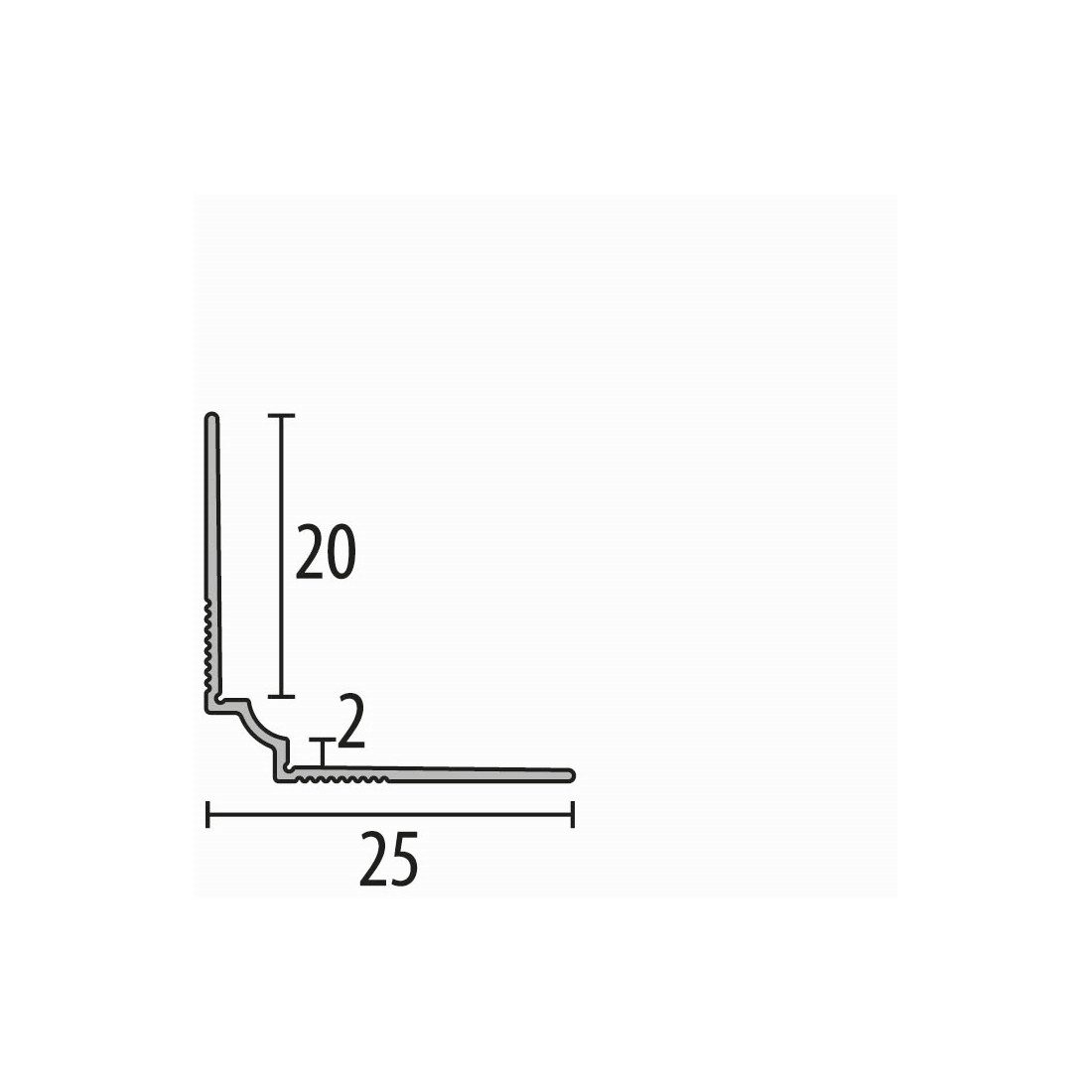 Thumbnail - Küberit Verbindungsprofil 25 x 25 x 2700 mm Wandprofil Tapetenprofil Schwarz Ungebohrt Aluminium