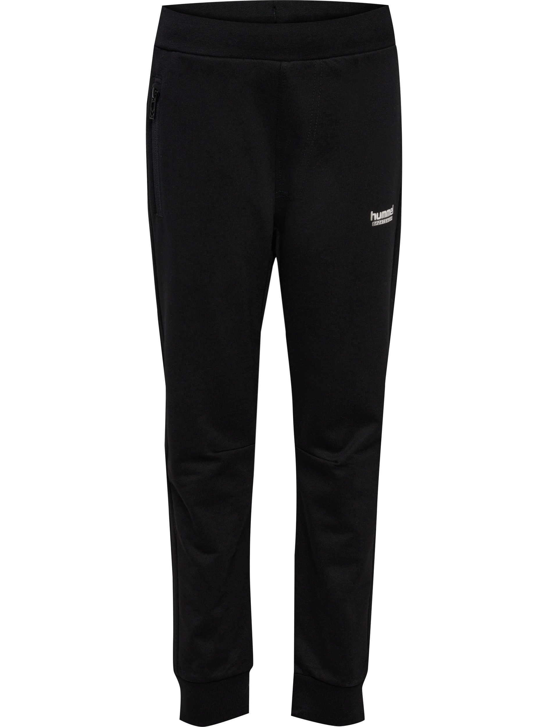 hummel Jogginghose hmlJR REGULAR ADJ WAIST PANTS mit Seitentaschen mit Reißverschlüssen, aus weichem Sweatstoff