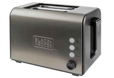 Black & Decker Brötchenröster BLACK+DECKER Toaster BXTO900E 2 Scheiben Edelstahl