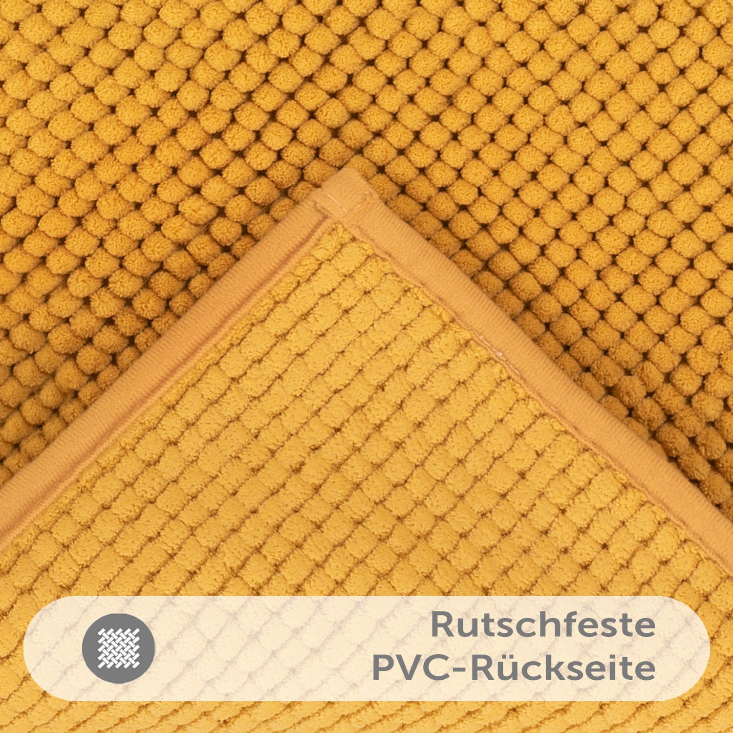 Blumtal Badematte Chenille weicher Badezimmerteppich, strapazierfähig, rutschfest, Polyester, Läufer, 40°C maschinenwaschbar