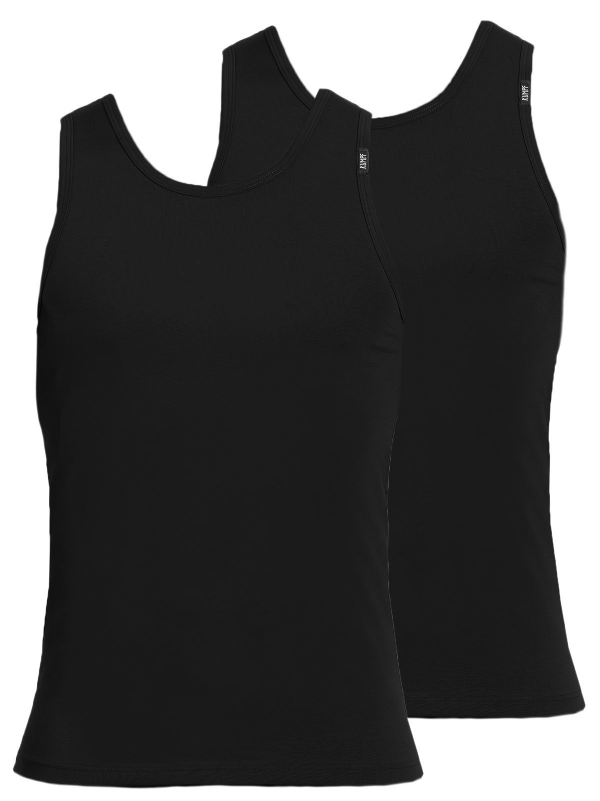 KUMPF Achselhemd 2er Sparpack Herren Unterhemd Bio Cotton (Spar-Set, 2-St) hohe Markenqualität schwarz