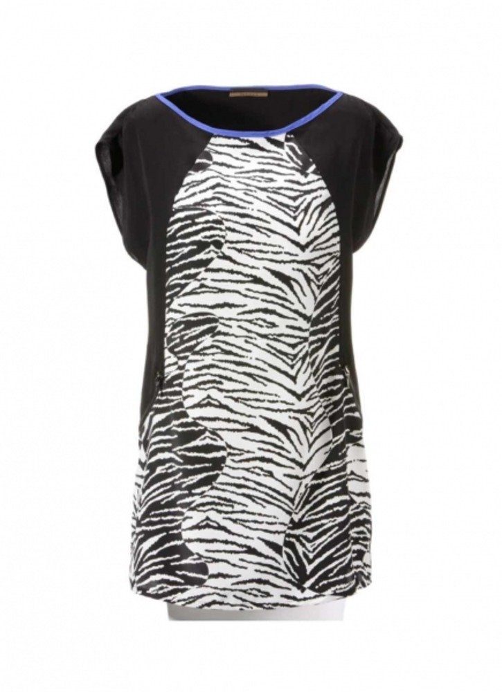 Shirt 637140 Polyester Tunika Damen Bluse YESET Longbluse Zebra-Print Longbluse Top
