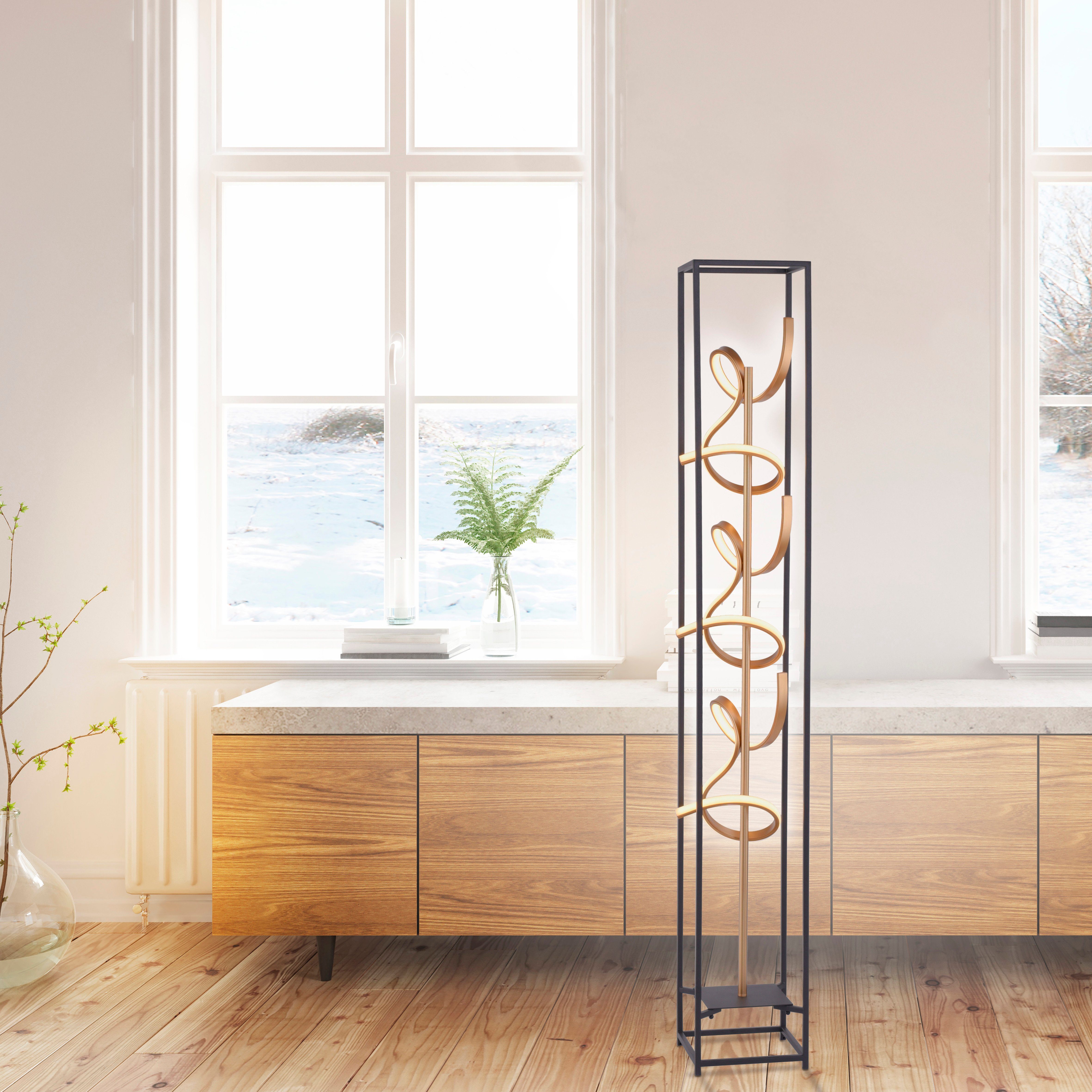 Paul Neuhaus LED Stehlampe SELINA, Dimmfunktion, LED fest integriert, Warmweiß, dimmbar über Schnurdimmer