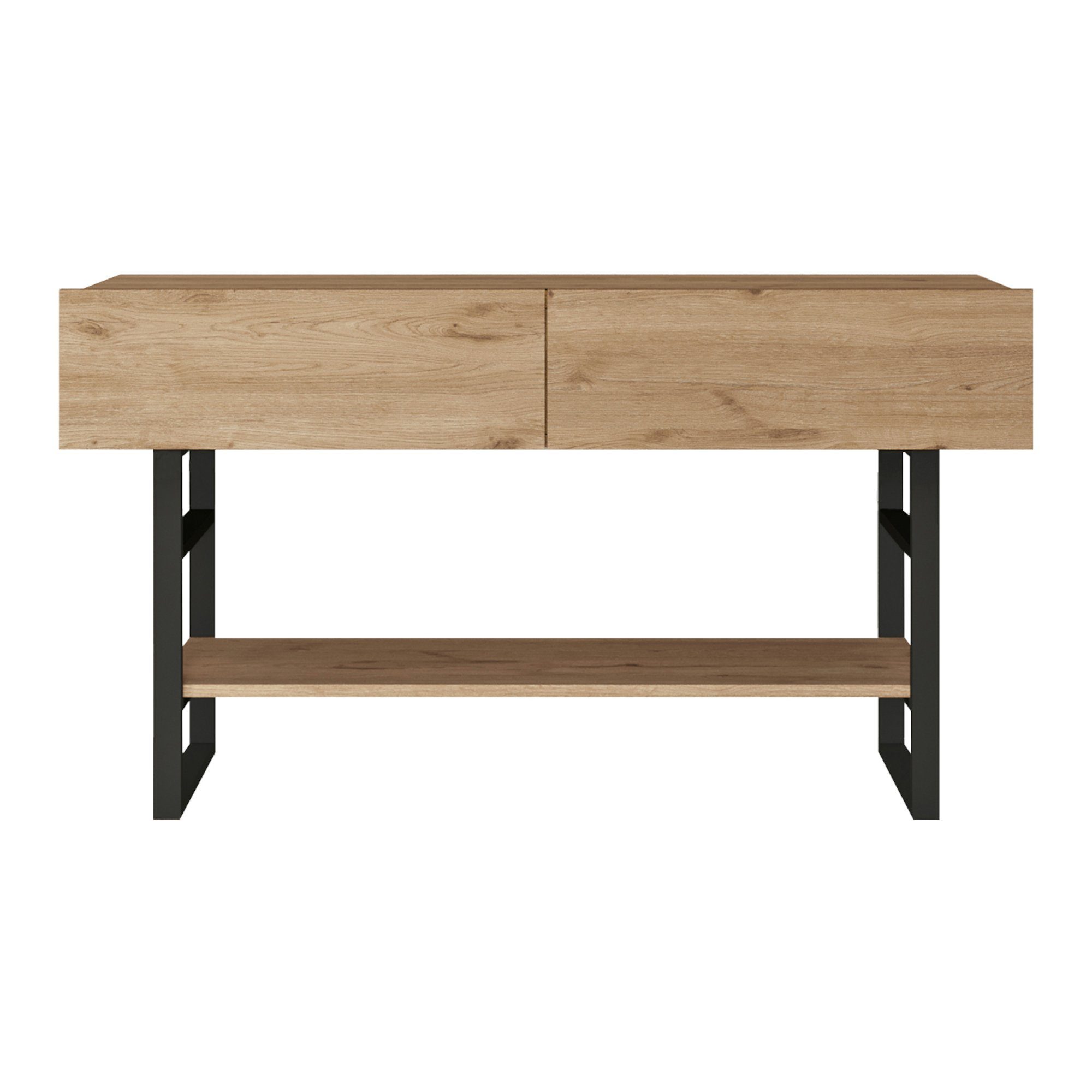 en.casa Konsolentisch, »Lappeenranta« Beistelltisch 76x139x43cm Eiche/Schwa günstig online kaufen
