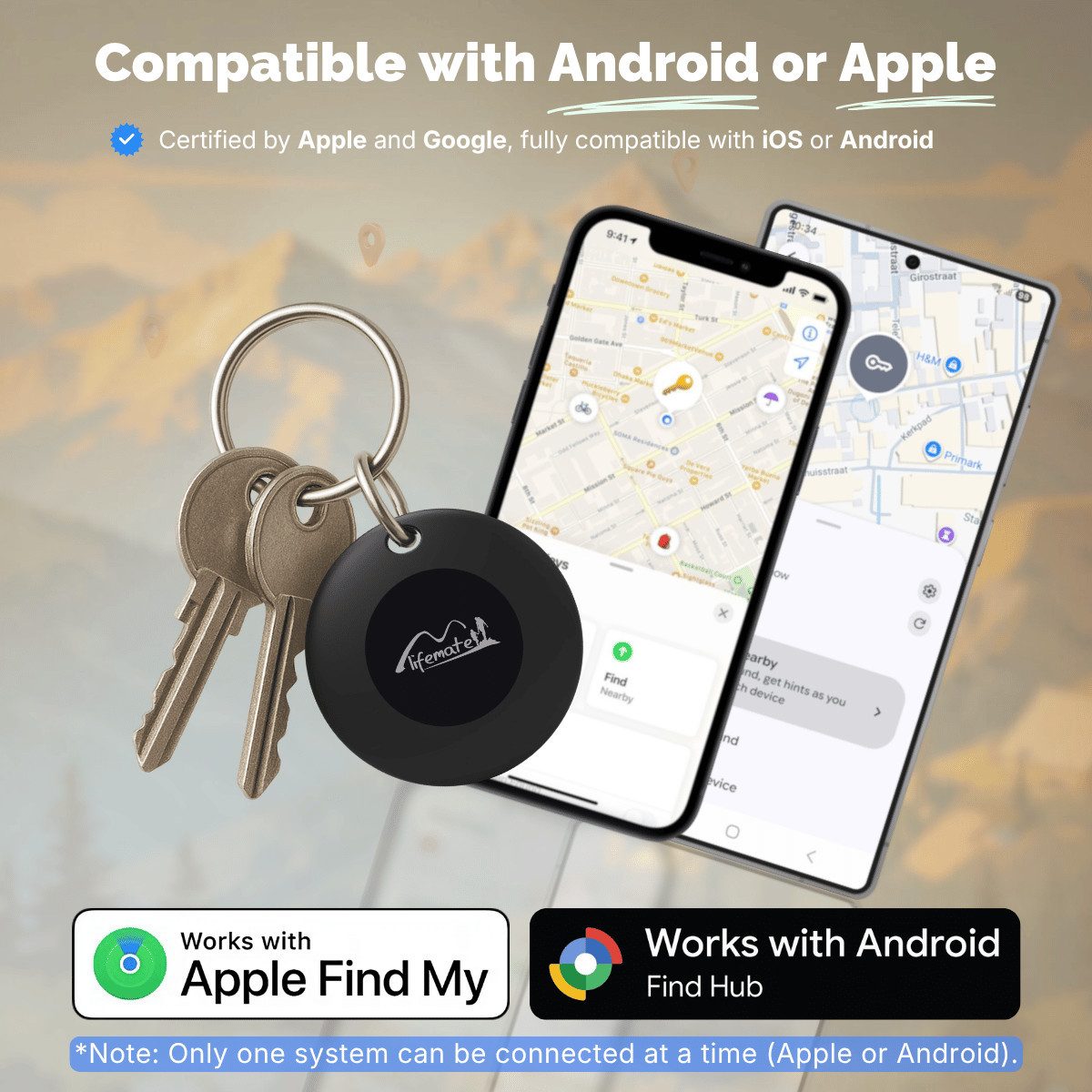 Lifemate Bluetooth-Tracker (Plastik Schwarz)