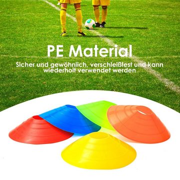 TLGREEN Markierungshütchen 50 PCS Fussball Hütchen Set (Sport Hütchen Markierungskegel), Fußballzubehör für Fußball, Leichtathletik
