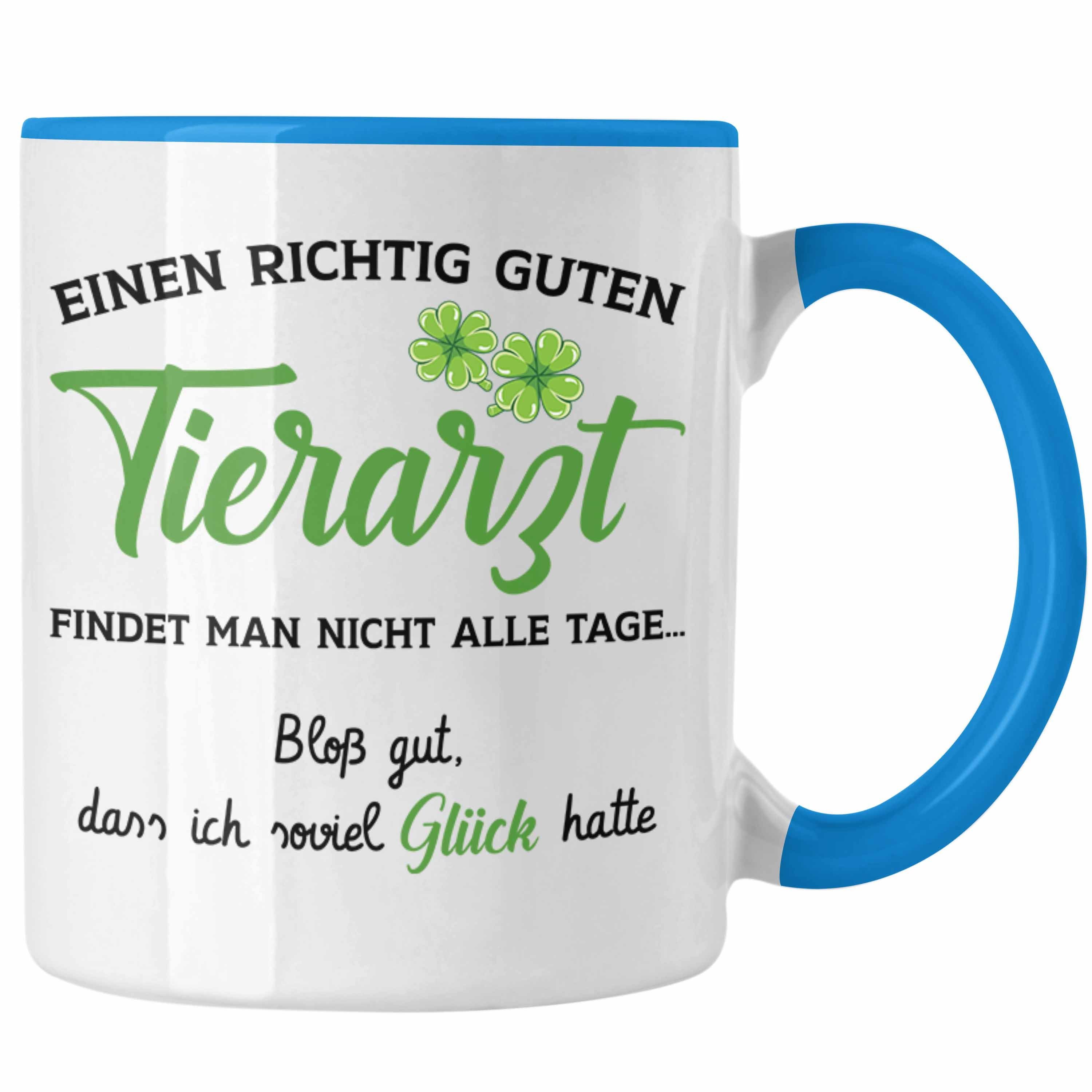 Trendation Tasse Trendation - Bester Tierarzt Geschenk Tasse Geschenkideen Veterinär Danke Dankeschön Weihnachten Blau