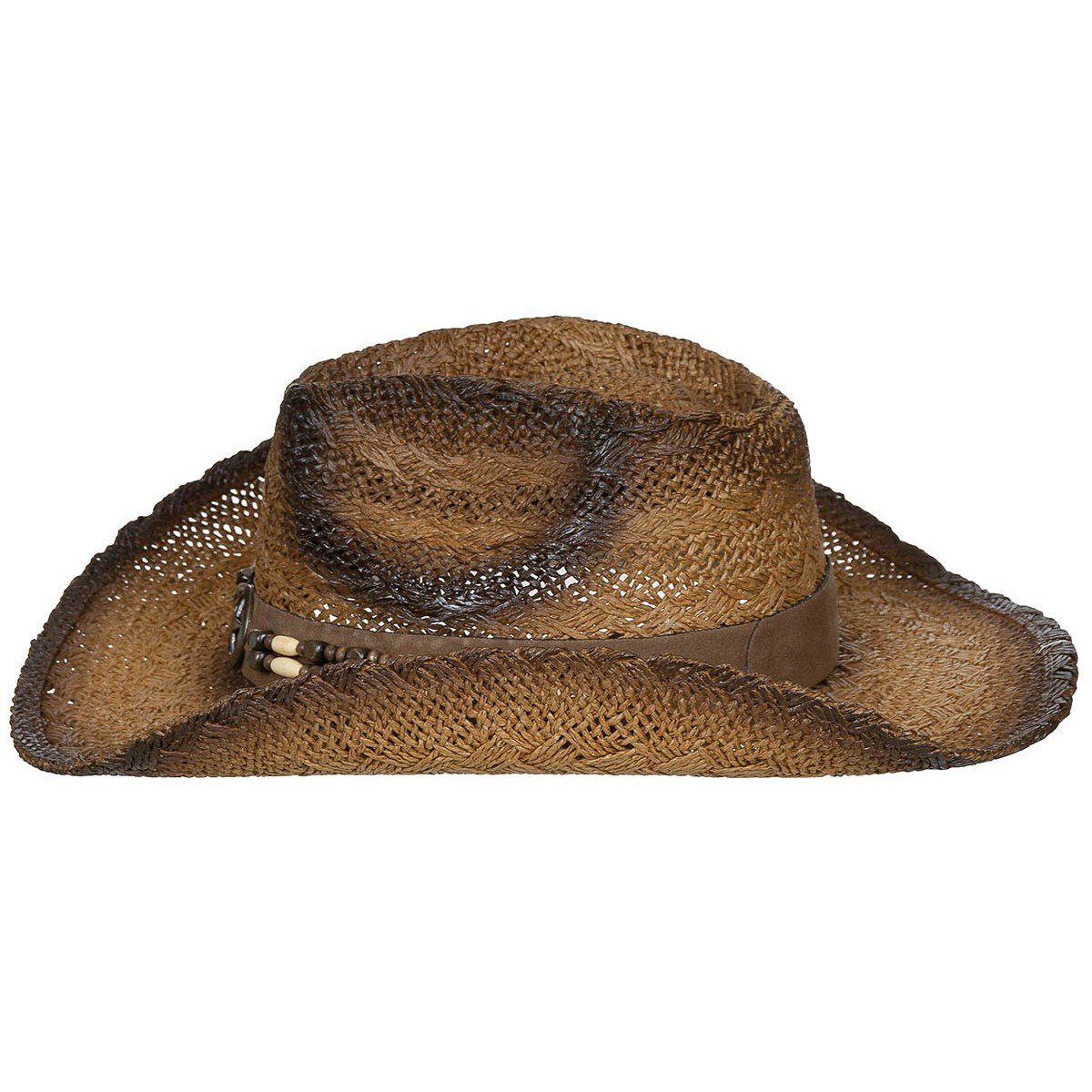 FoxOutdoor Strohhut Strohhut, "Tennessee", mit Hutband, Hutband mit Style braun-schwarz Western