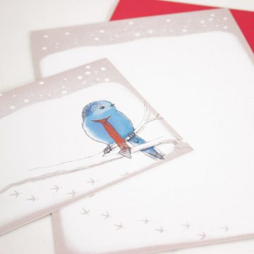 Bow & Hummingbird Grußkarten Grußkarte Vogel im Schnee